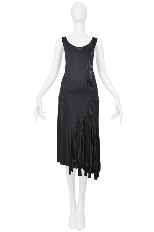 VERONIQUE BRANQUINHO BLACK TANK DRESS WITH BEADING 2007