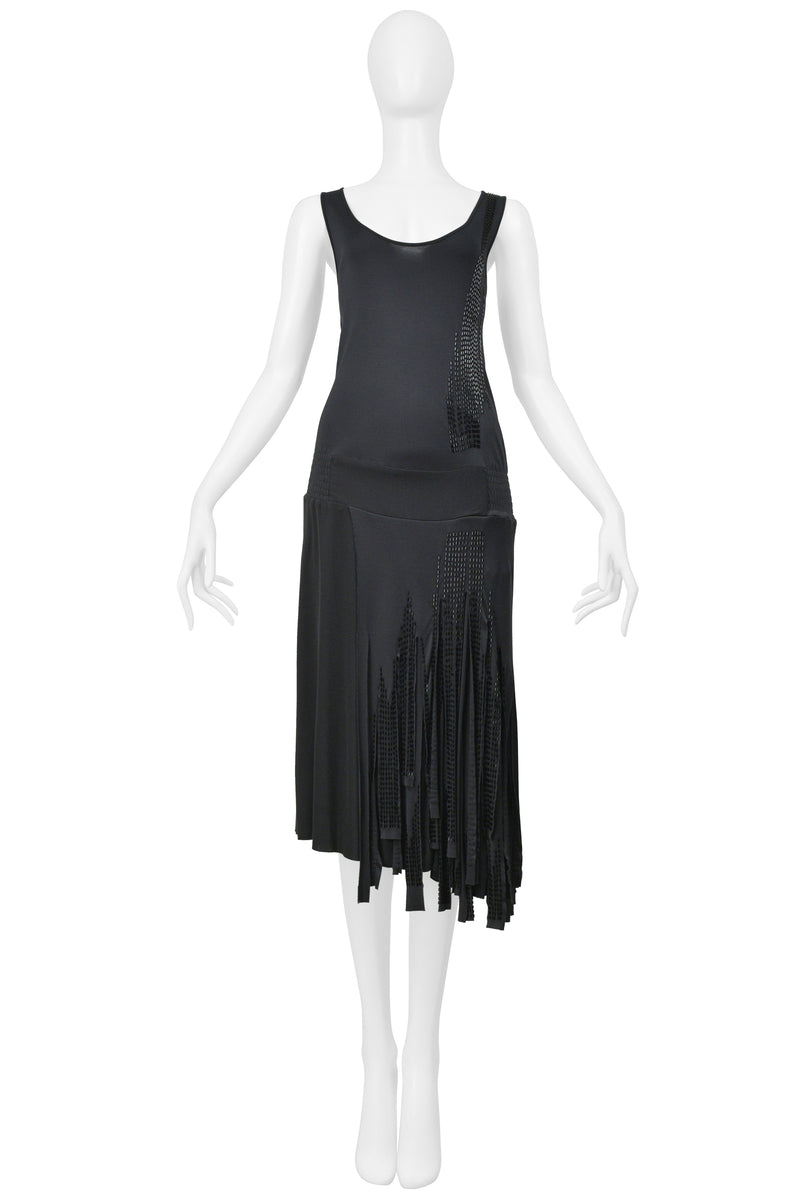 VERONIQUE BRANQUINHO BLACK TANK DRESS WITH BEADING 2007