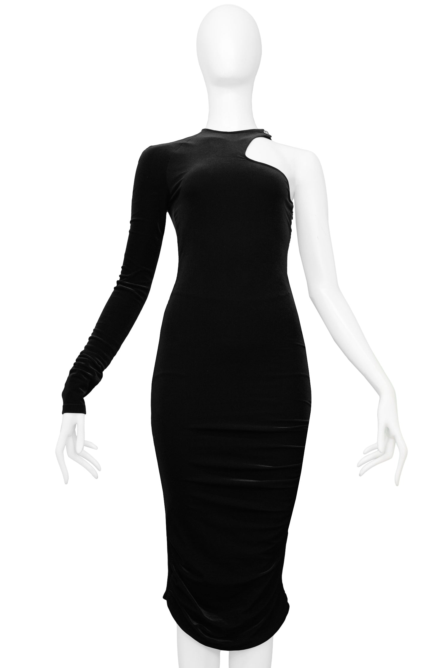 VERSACE BLACK VELVET CUTOUT DRESS 2004