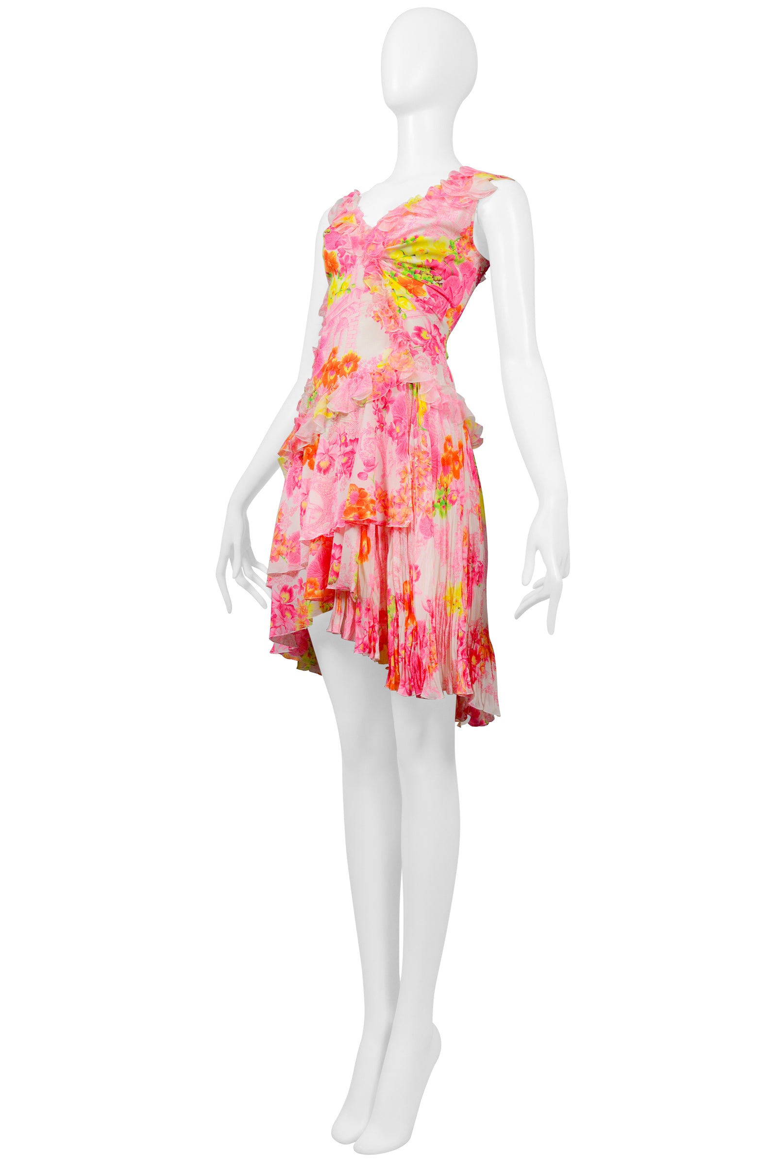 VERSACE2004PINKFLORALPLEATEDMI