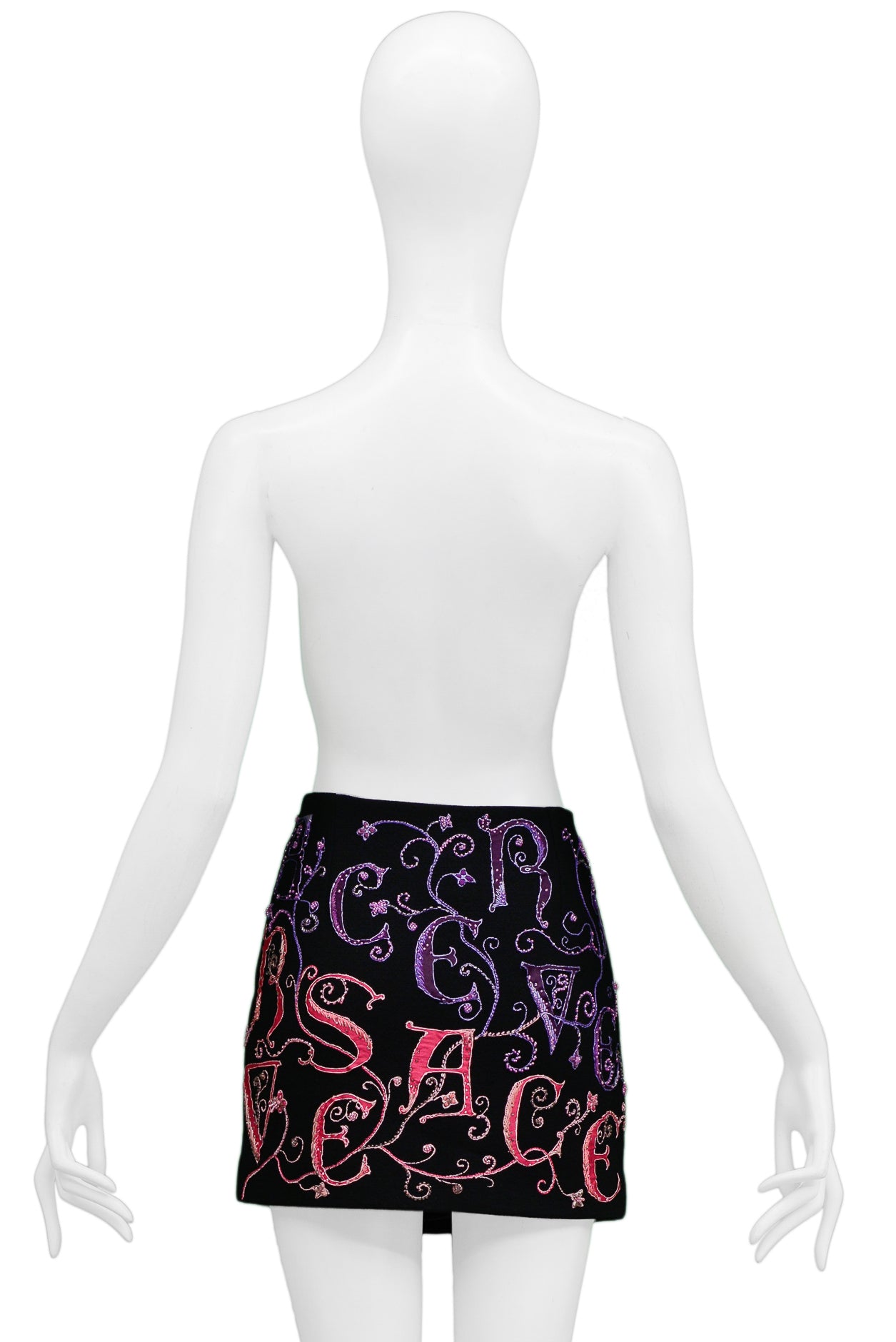 VERSACE ATELIER EMBROIDERED MINI SKIRT