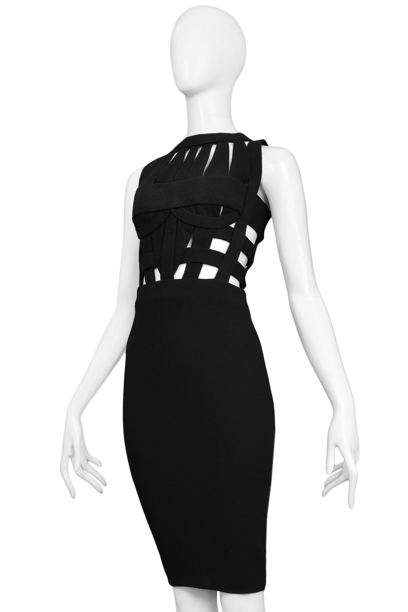 GIANNI VERSACE MULTI-STRAP GOLD MEDALLION BONDAGE DRESS 1992