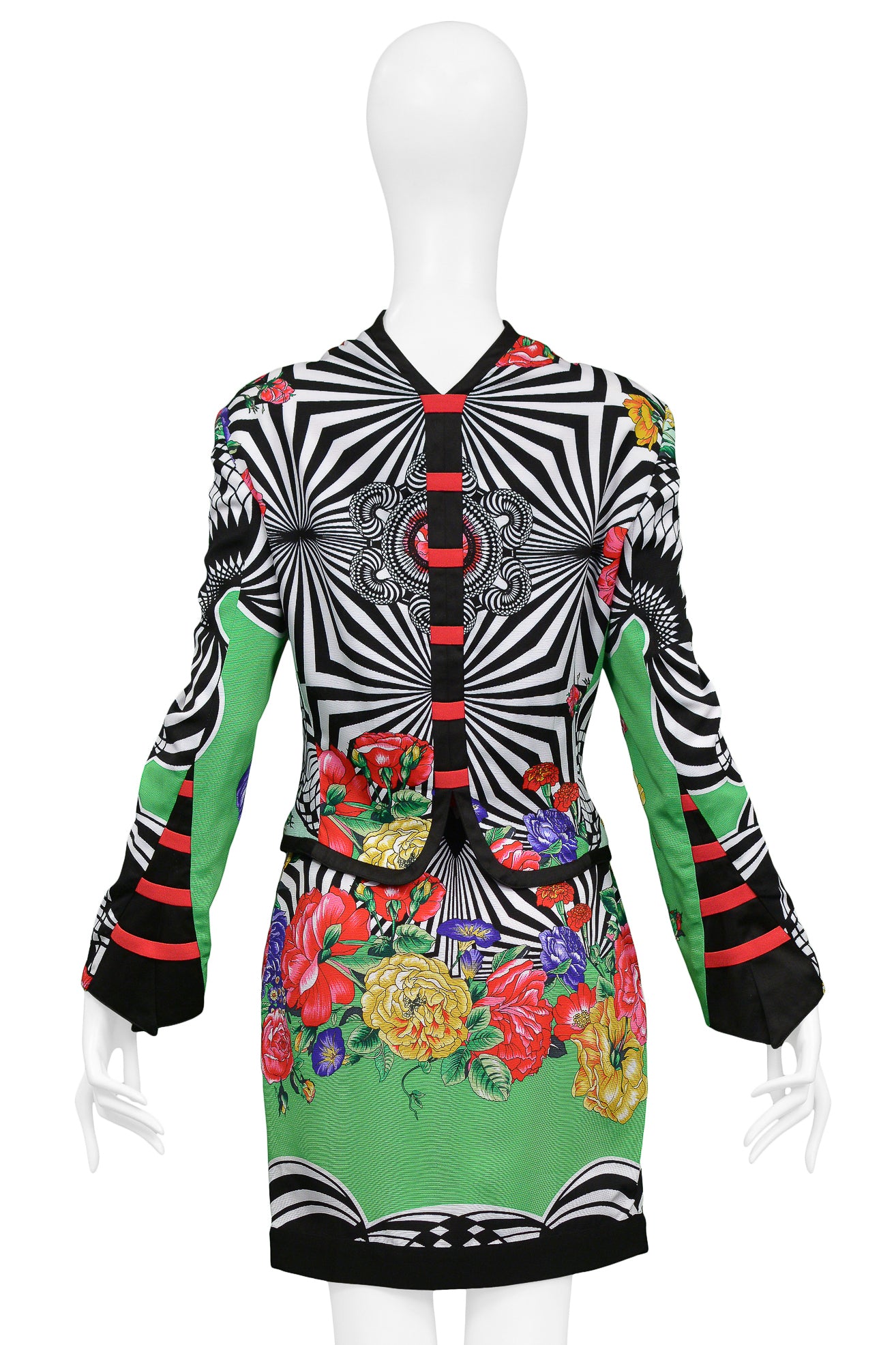 VERSACE TOP FLORAL SKIRT ENSEMBLE 1992
