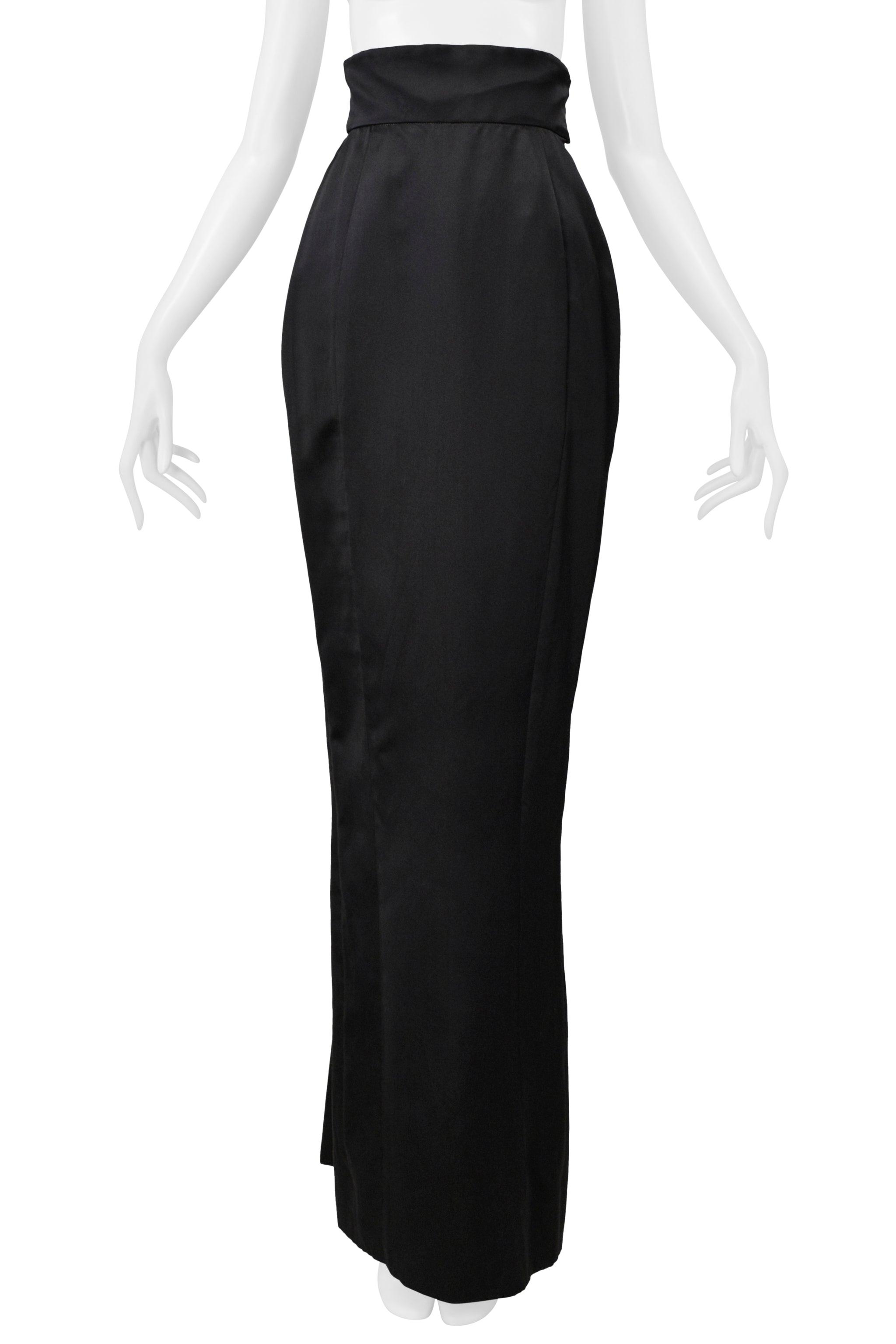 VIVIENNE WESTWOOD GOLD LABEL BLACK SILK EVENING SKIRT WITH TALL WAISTBAND 1990s