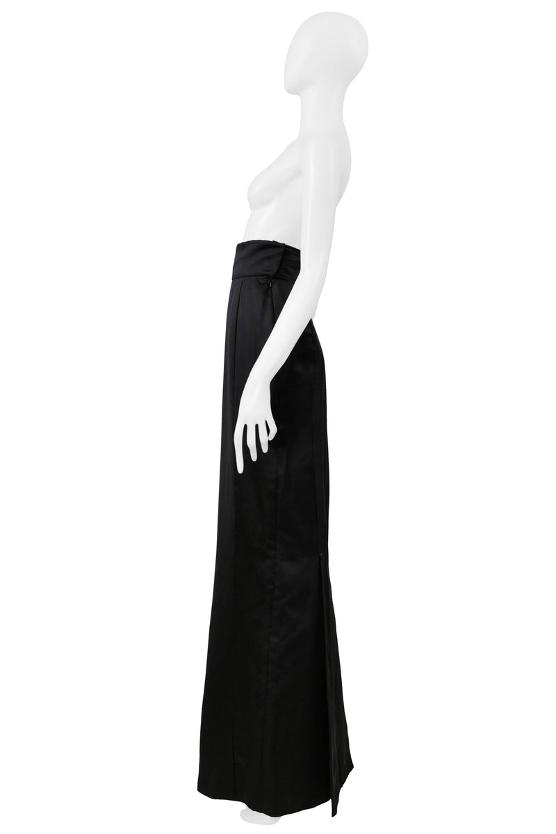 VIVIENNE WESTWOOD GOLD LABEL BLACK SILK EVENING SKIRT WITH TALL WAISTBAND 1990s