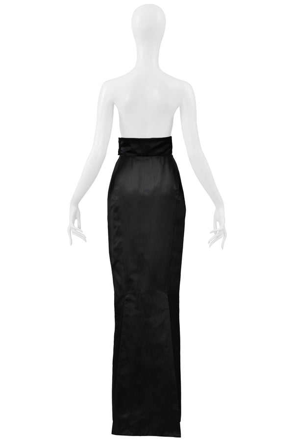 VIVIENNE WESTWOOD GOLD LABEL BLACK SILK EVENING SKIRT WITH TALL WAISTBAND 1990s