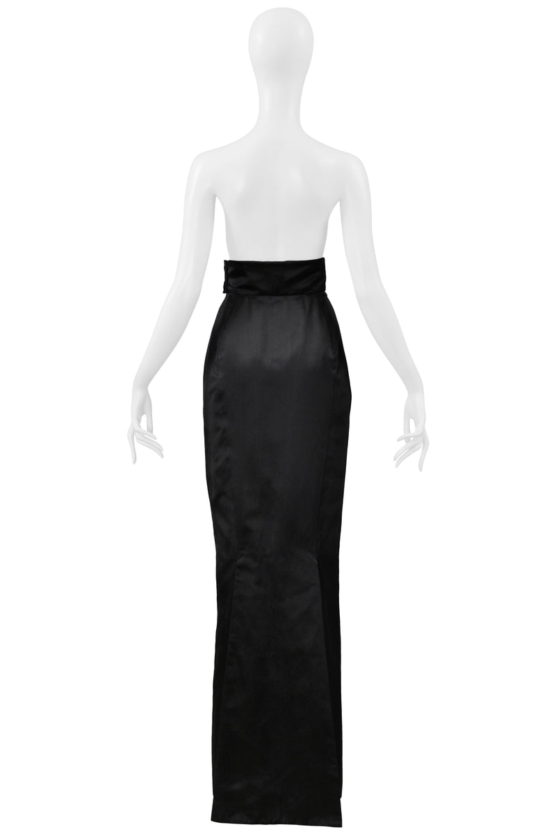 VIVIENNE WESTWOOD GOLD LABEL BLACK SILK EVENING SKIRT WITH TALL WAISTBAND 1990s