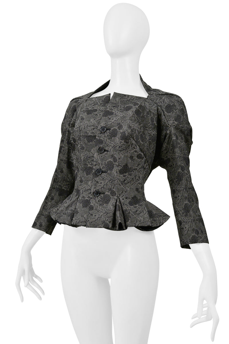 JUNYA WATANABE GREY FLORAL RUBBER NEOPRENE FANCY JACKET 1999-2000