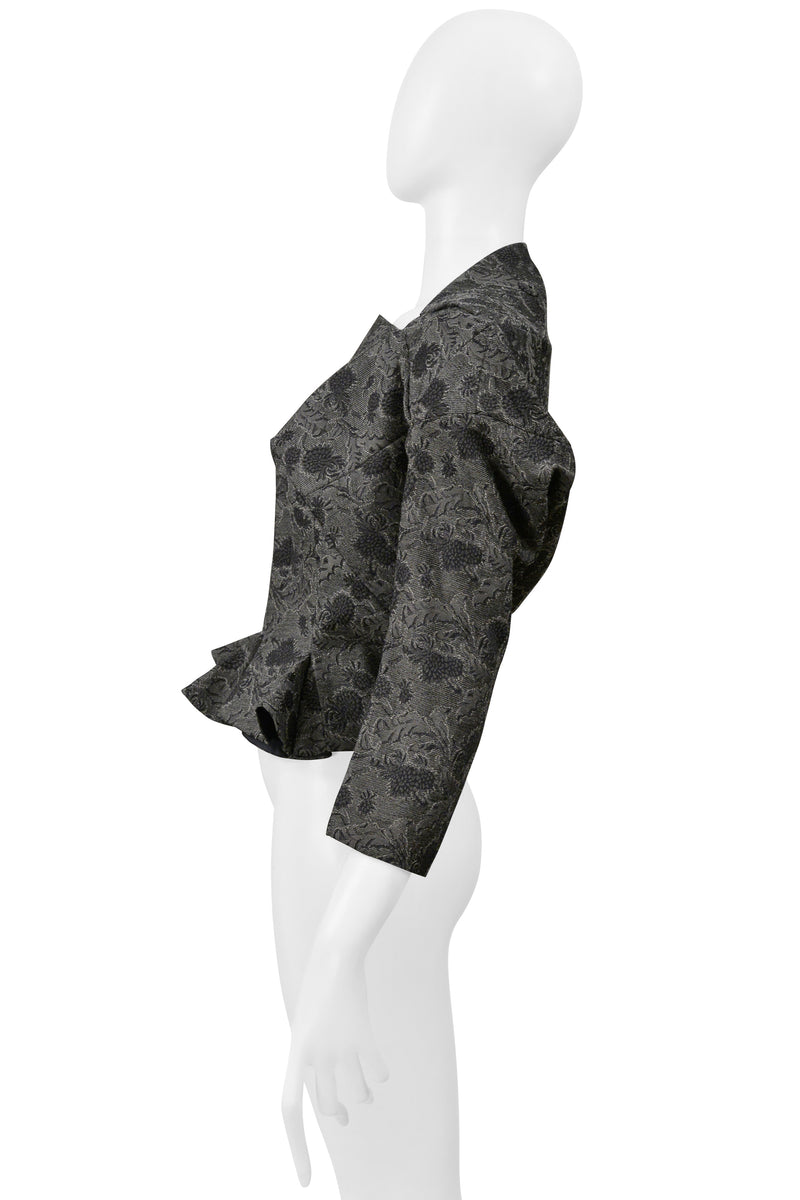 JUNYA WATANABE GREY FLORAL RUBBER NEOPRENE FANCY JACKET 1999-2000