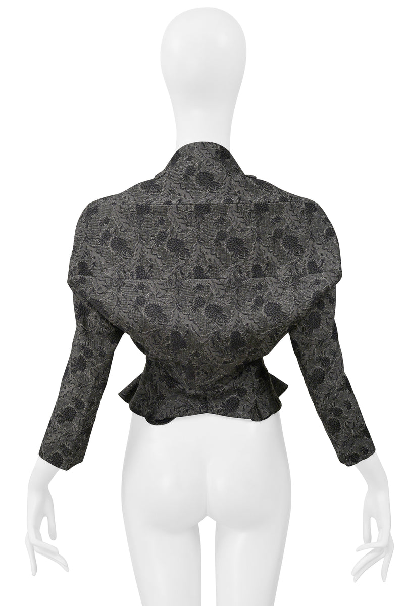 JUNYA WATANABE GREY FLORAL RUBBER NEOPRENE FANCY JACKET 1999-2000