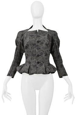 JUNYA WATANABE GREY FLORAL RUBBER NEOPRENE FANCY JACKET 1999-2000