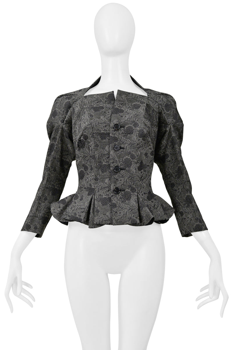 JUNYA WATANABE GREY FLORAL RUBBER NEOPRENE FANCY JACKET 1999-2000