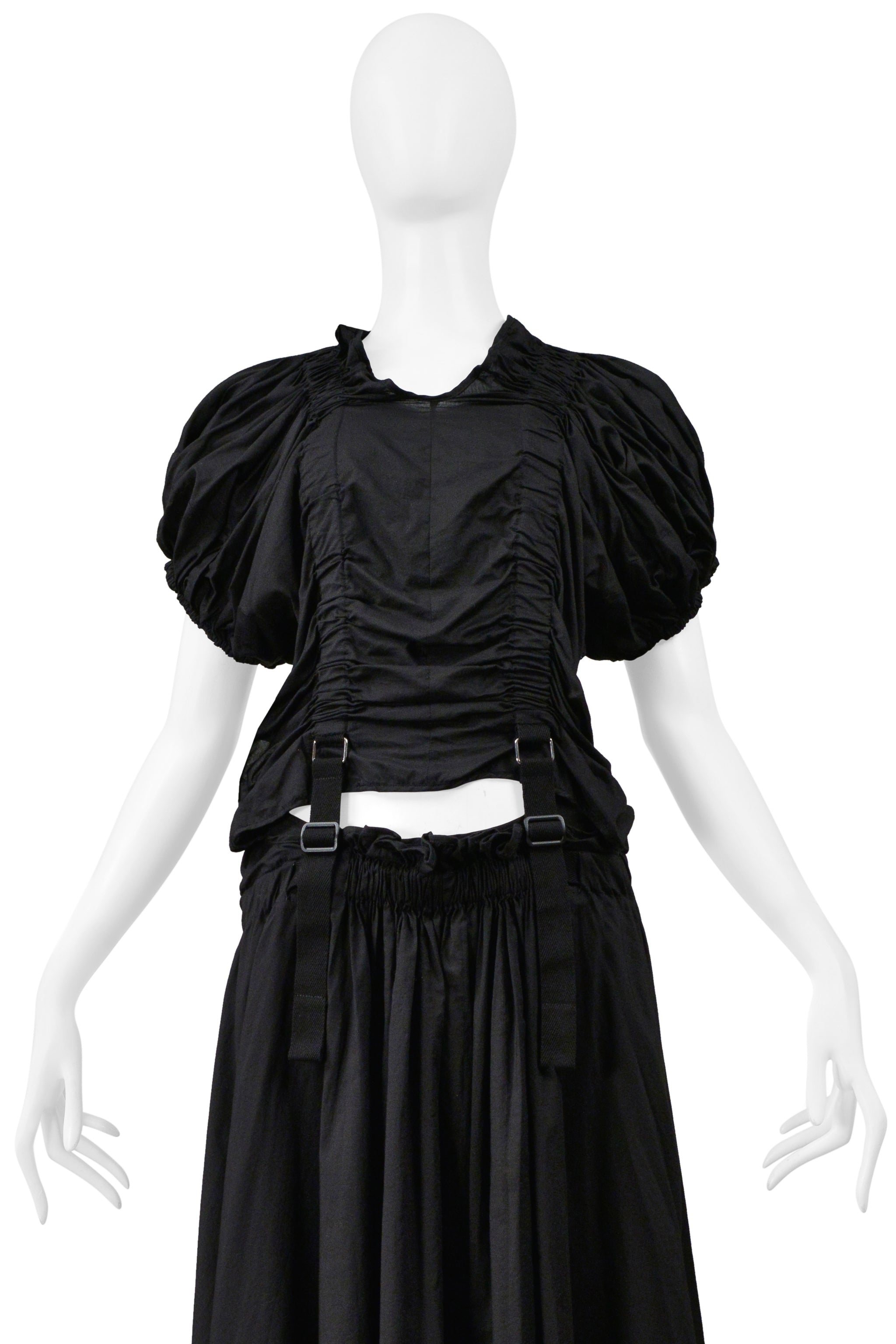 JUNYA WATANABE BLACK COTTON PARACHUTE DRESS WITH CUTOUT 2003