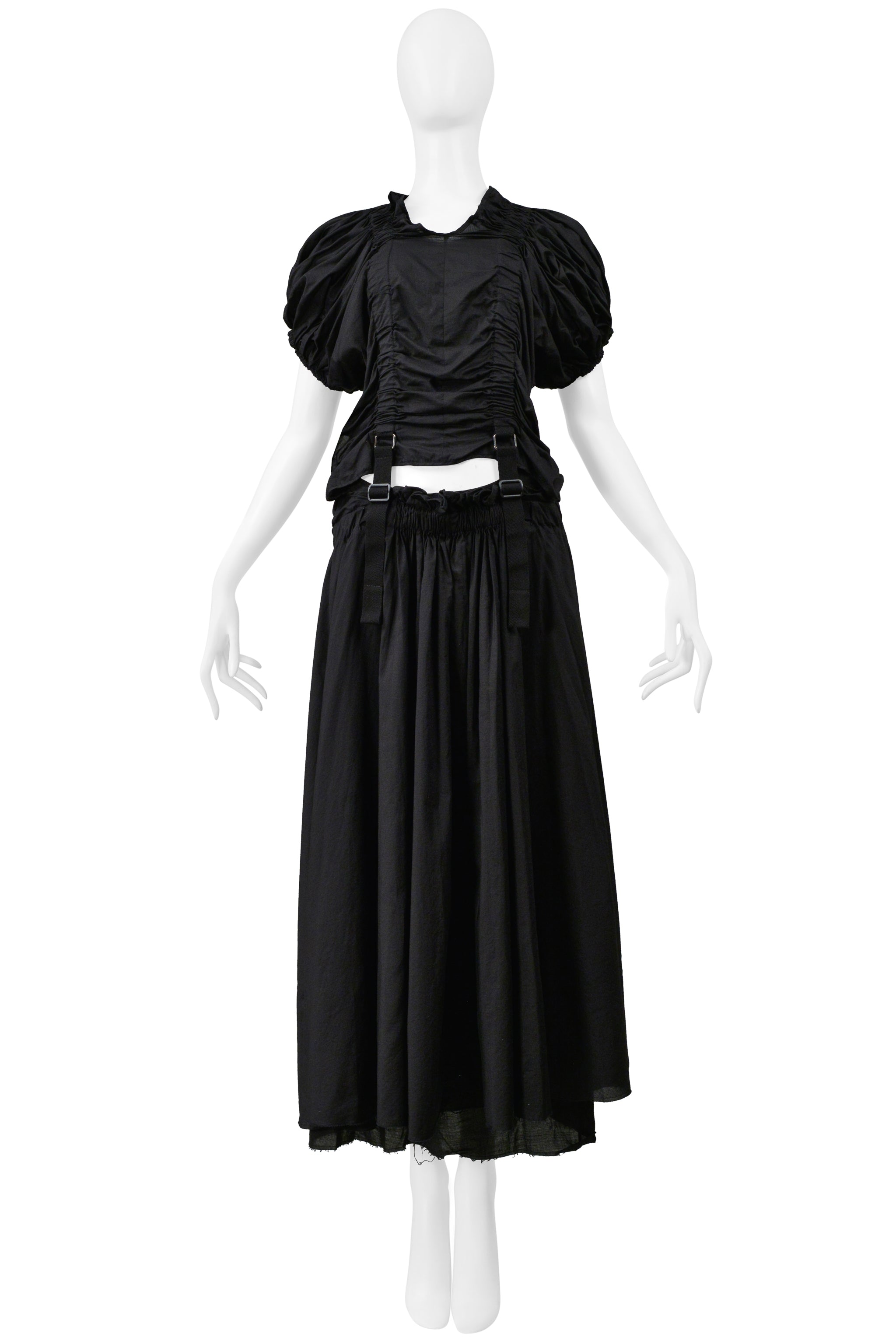 JUNYA WATANABE BLACK COTTON PARACHUTE DRESS WITH CUTOUT 2003