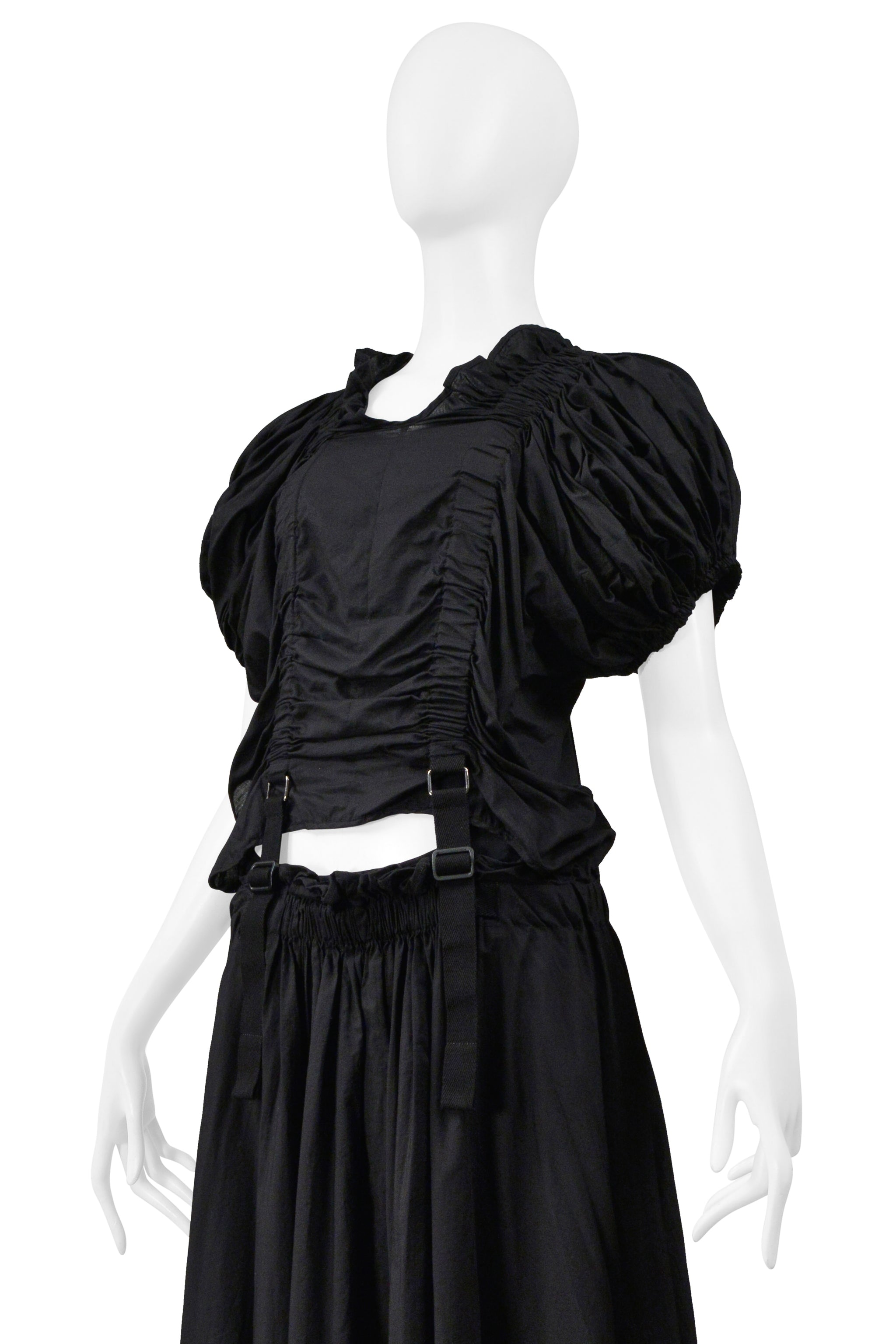 JUNYA WATANABE BLACK COTTON PARACHUTE DRESS WITH CUTOUT 2003