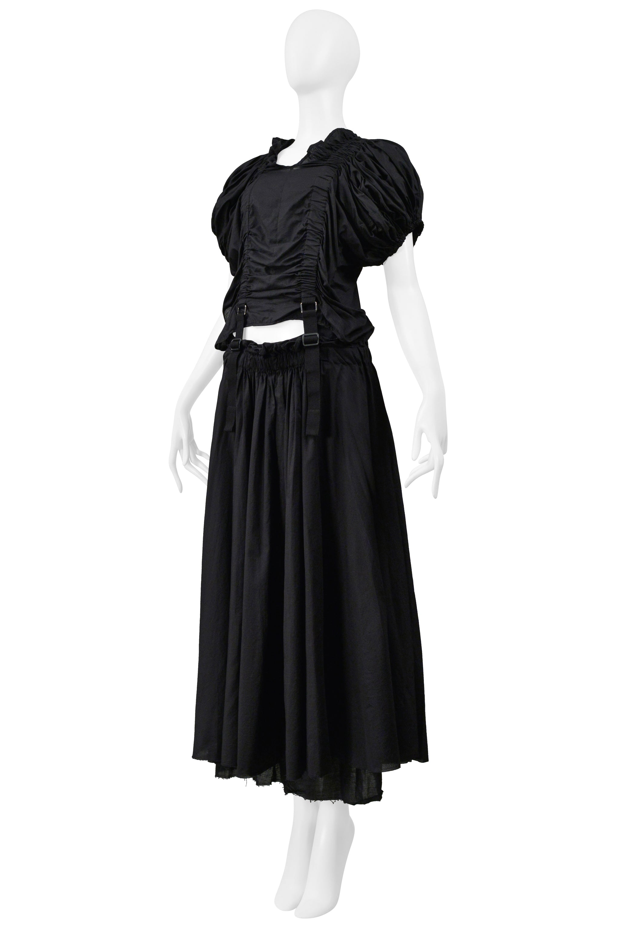 JUNYA WATANABE BLACK COTTON PARACHUTE DRESS WITH CUTOUT 2003