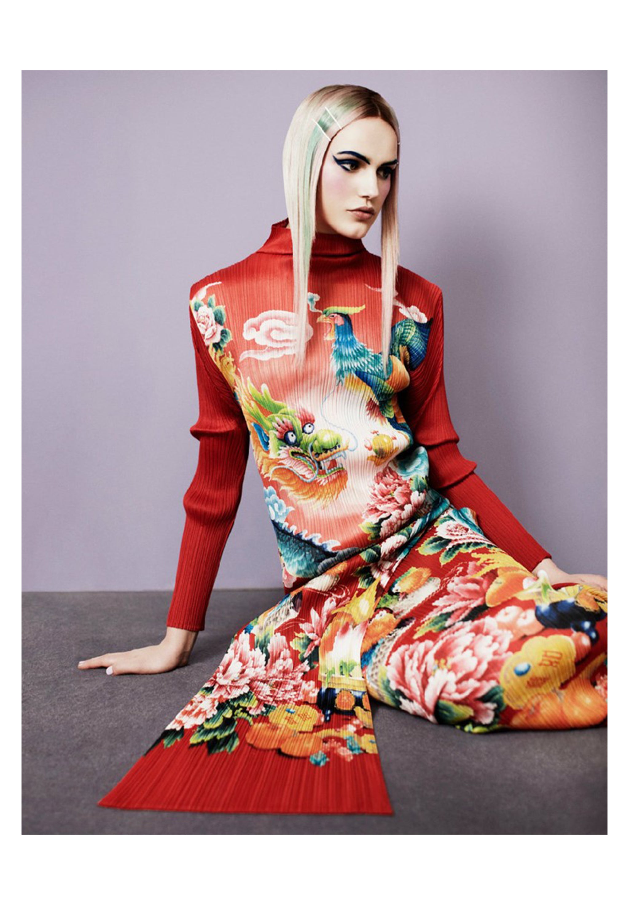 ISSEY MIYAKE ICONIC PLEATS PLEASE DRAGON DRESS 1990s