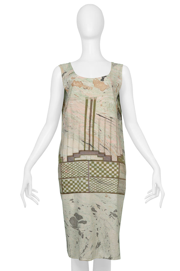 VIVIENNE WESTWOOD & MALCOLM MCLAREN WORLDS END GRAPHIC PRINT COTTON DRESS