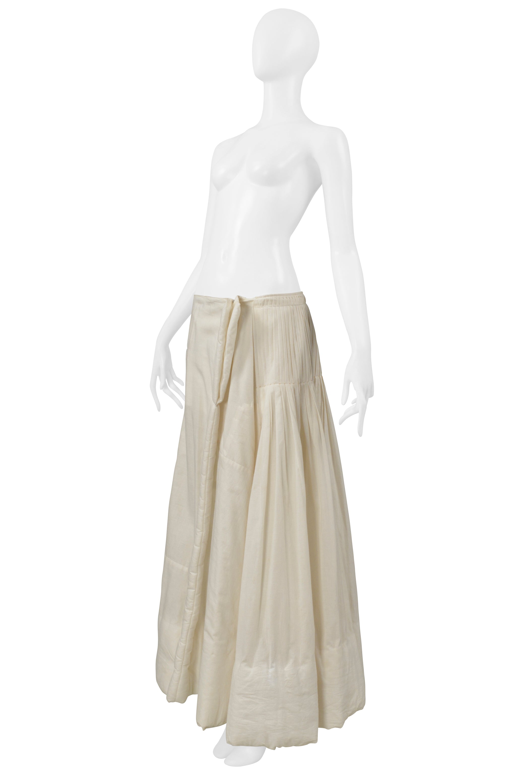 YOHJI YAMAMOTO OFF WHITE ASYMMETRICAL PADDED BALL SKIRT 2000