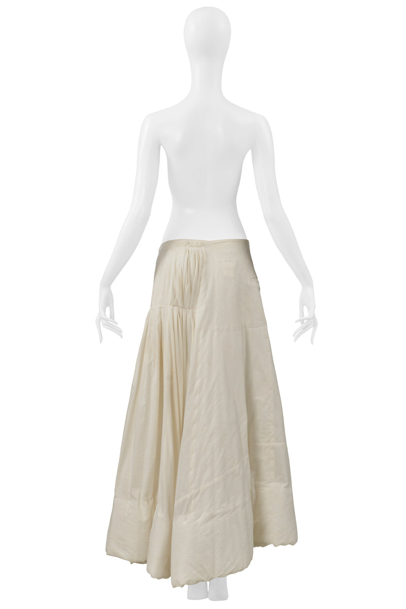 YOHJI YAMAMOTO OFF WHITE ASYMMETRICAL PADDED BALL SKIRT 2000