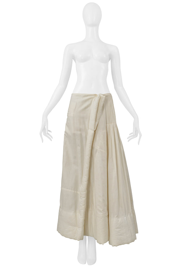 YOHJI YAMAMOTO OFF WHITE ASYMMETRICAL PADDED BALL SKIRT 2000