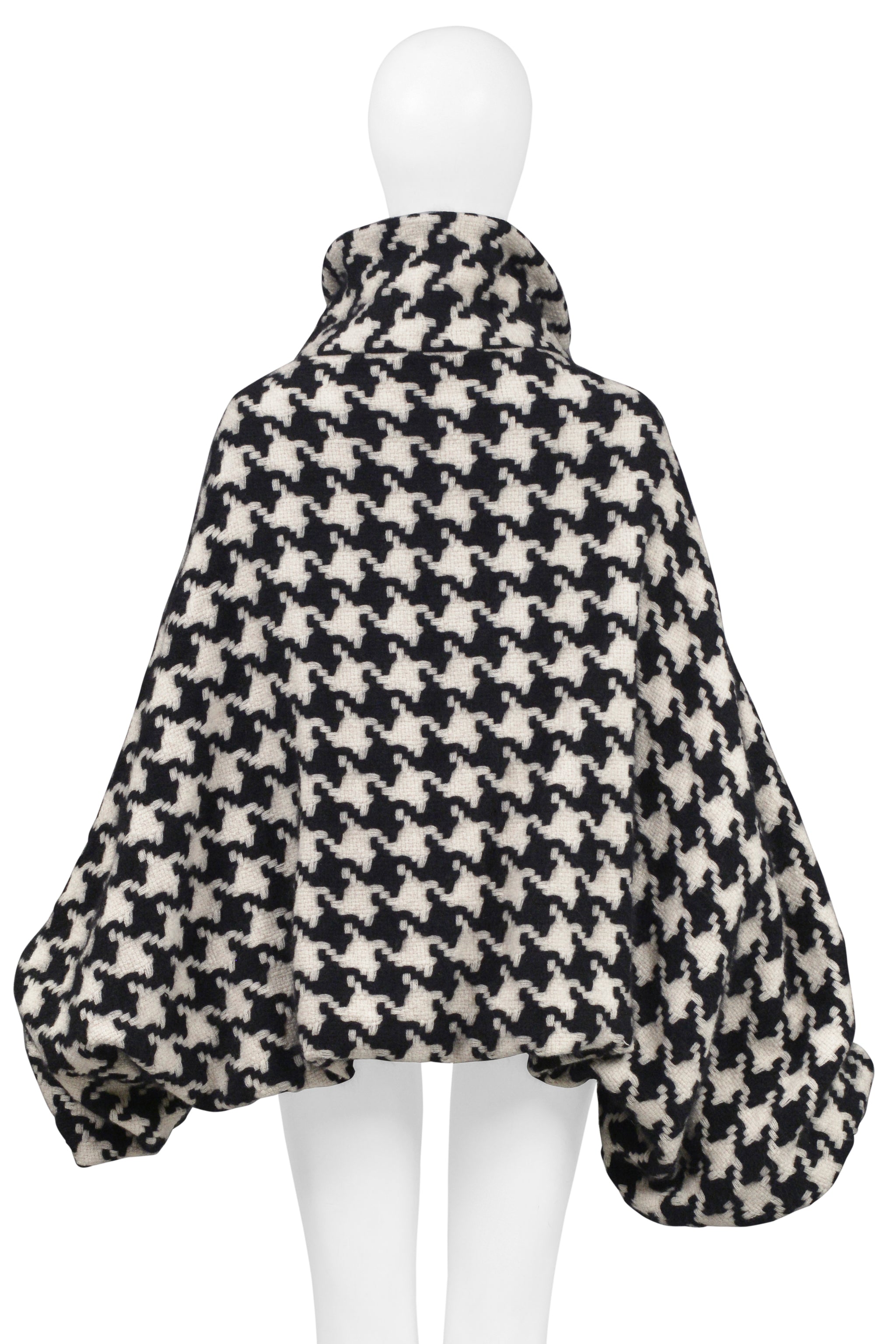YOHJI YAMAMOTO BLACK & OFF-WHITE CHECK BALLOON JACKET