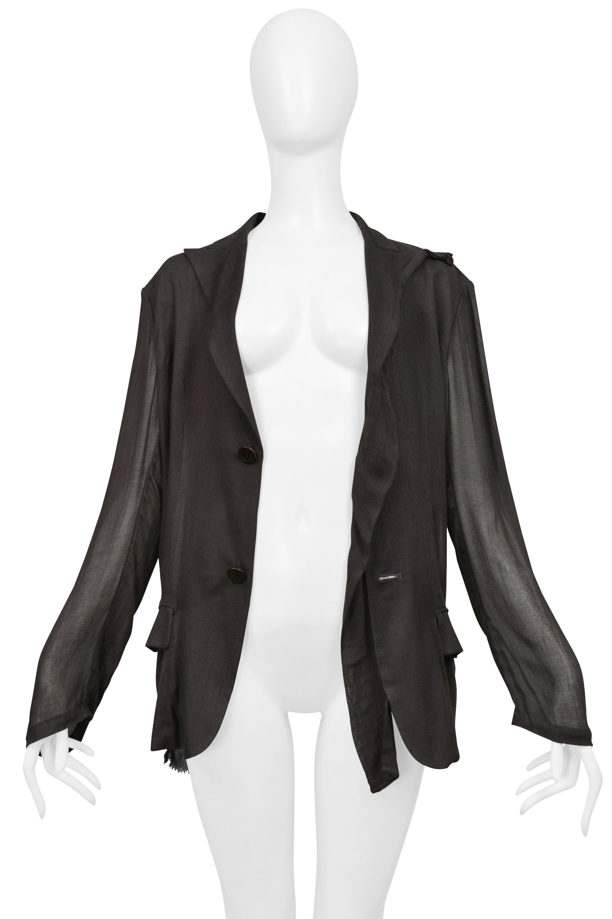 YOHJI YAMAMOTO SHEER BROWN SOFT BLAZER