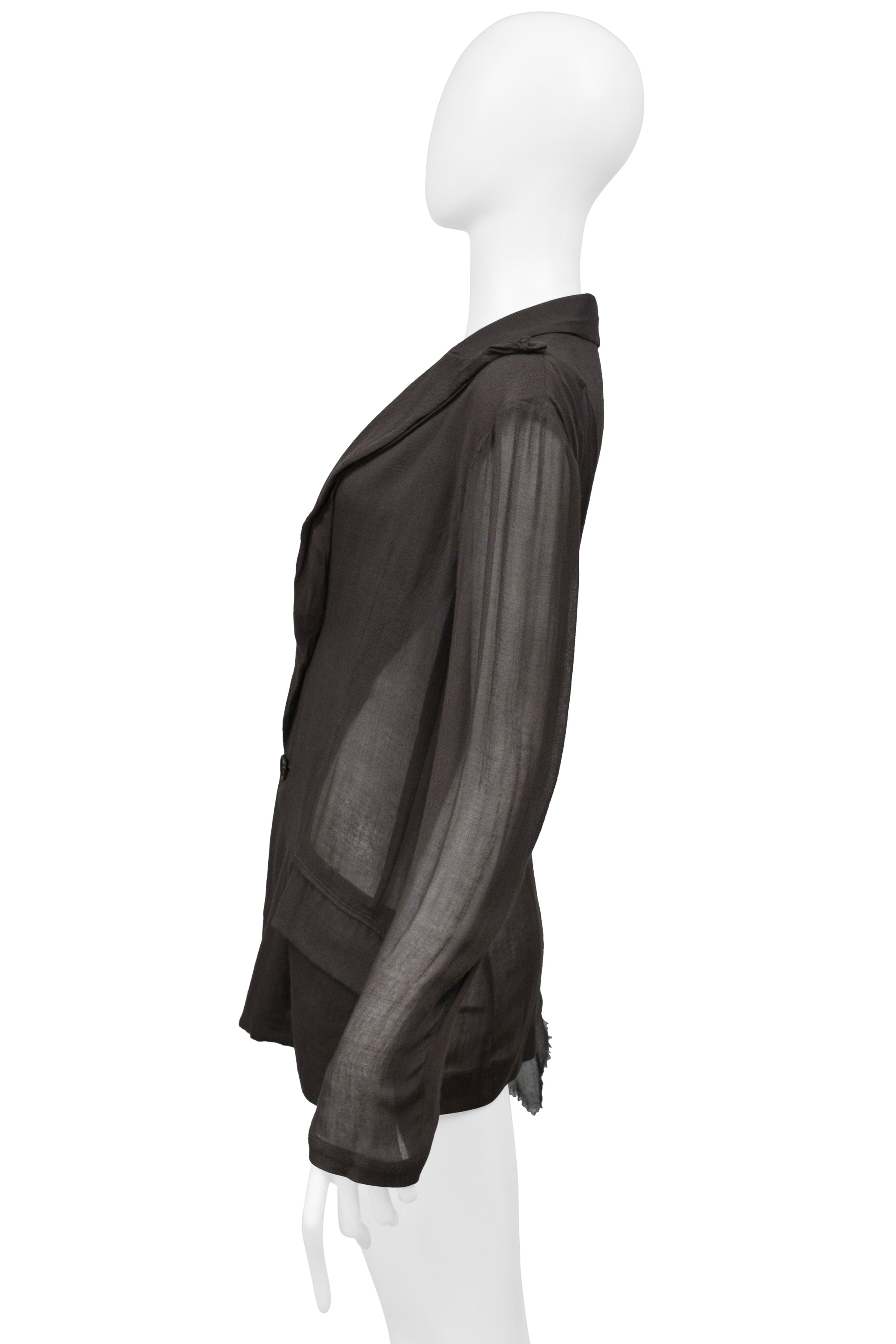 YOHJI YAMAMOTO SHEER BROWN SOFT BLAZER