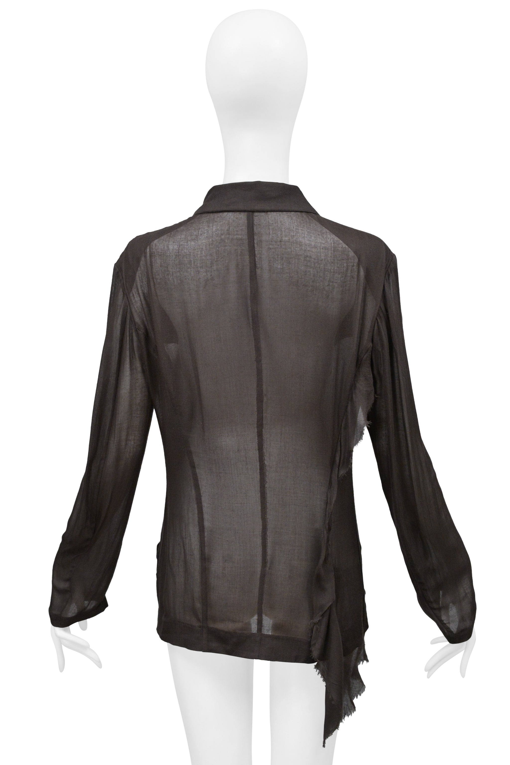 YOHJI YAMAMOTO SHEER BROWN SOFT BLAZER