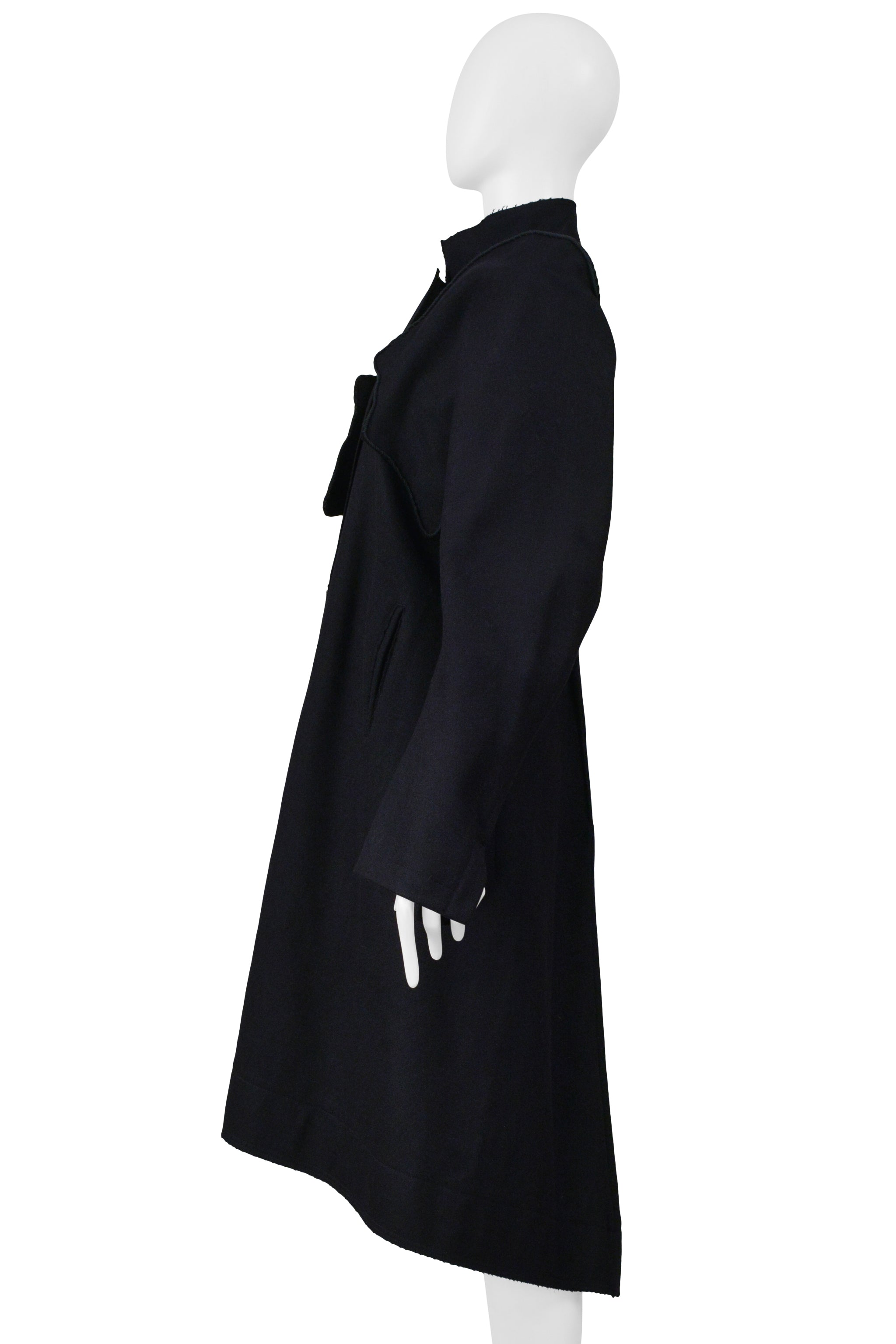YOHJI YAMAMOTO MIDNIGHT WOOL COAT WITH MANDARIN COLLAR 2000