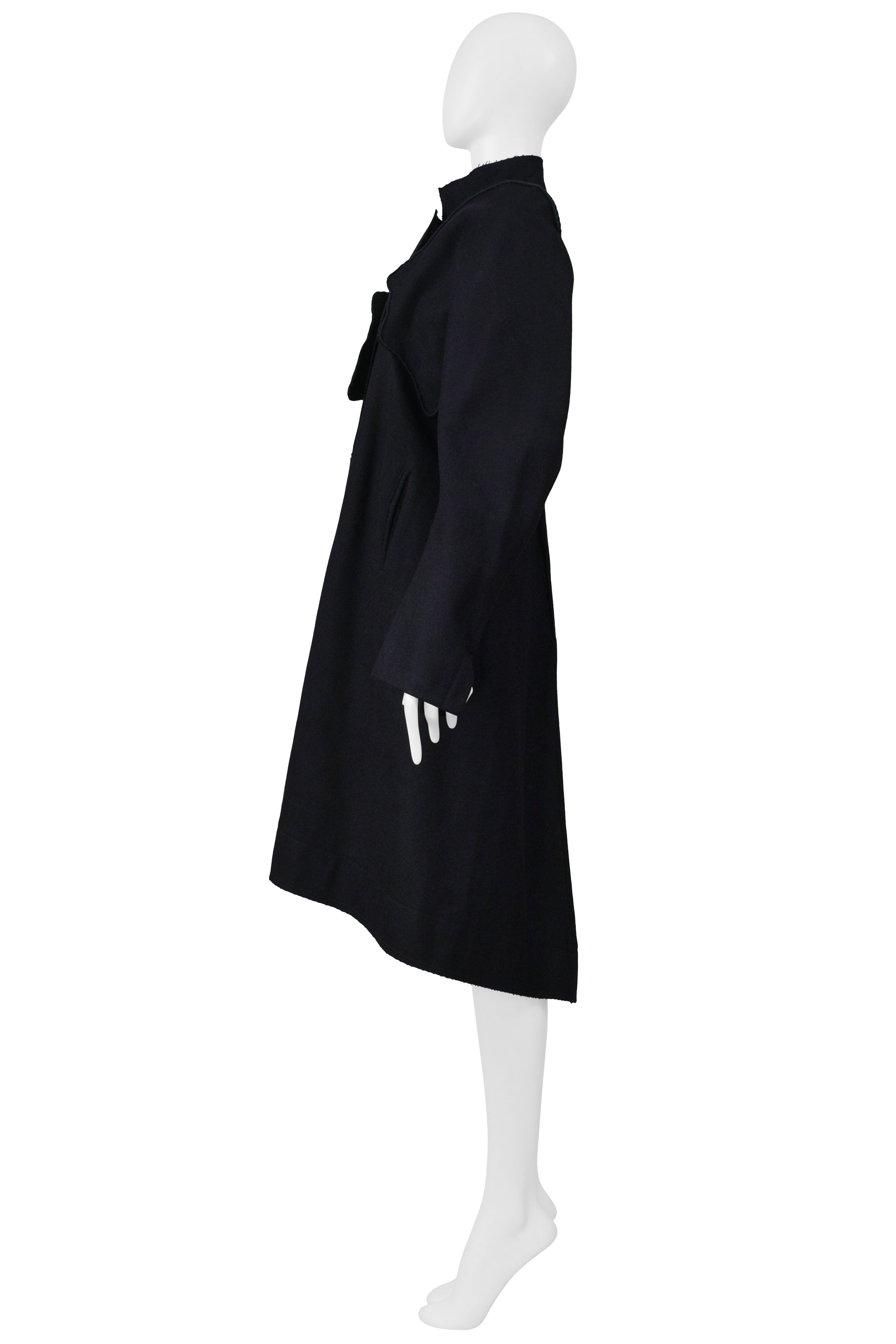 YOHJI YAMAMOTO MIDNIGHT WOOL COAT WITH MANDARIN COLLAR 2000