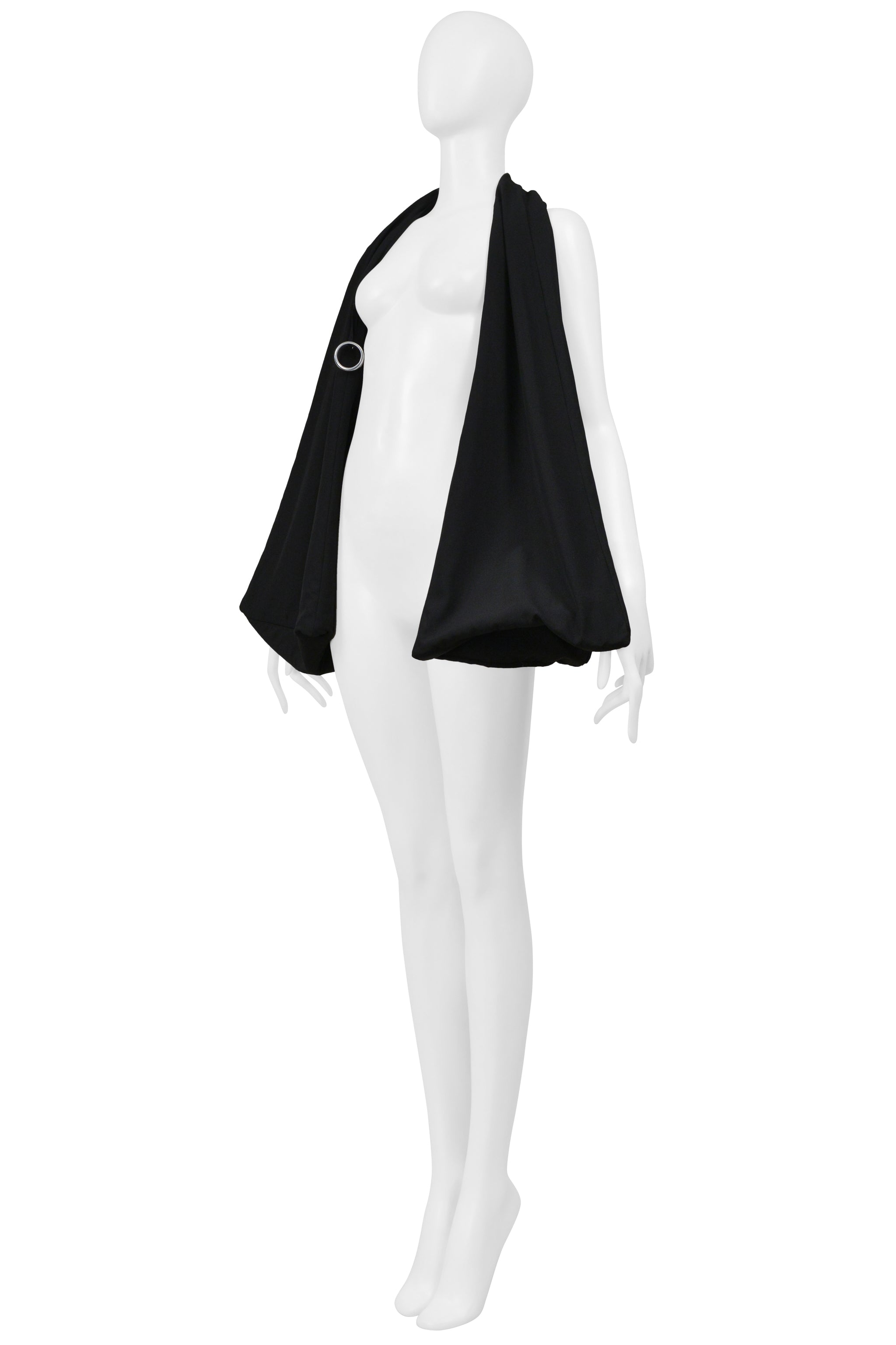 YOHJI YAMAMOTO BLACK WOOL GABARDINE BAG 2001