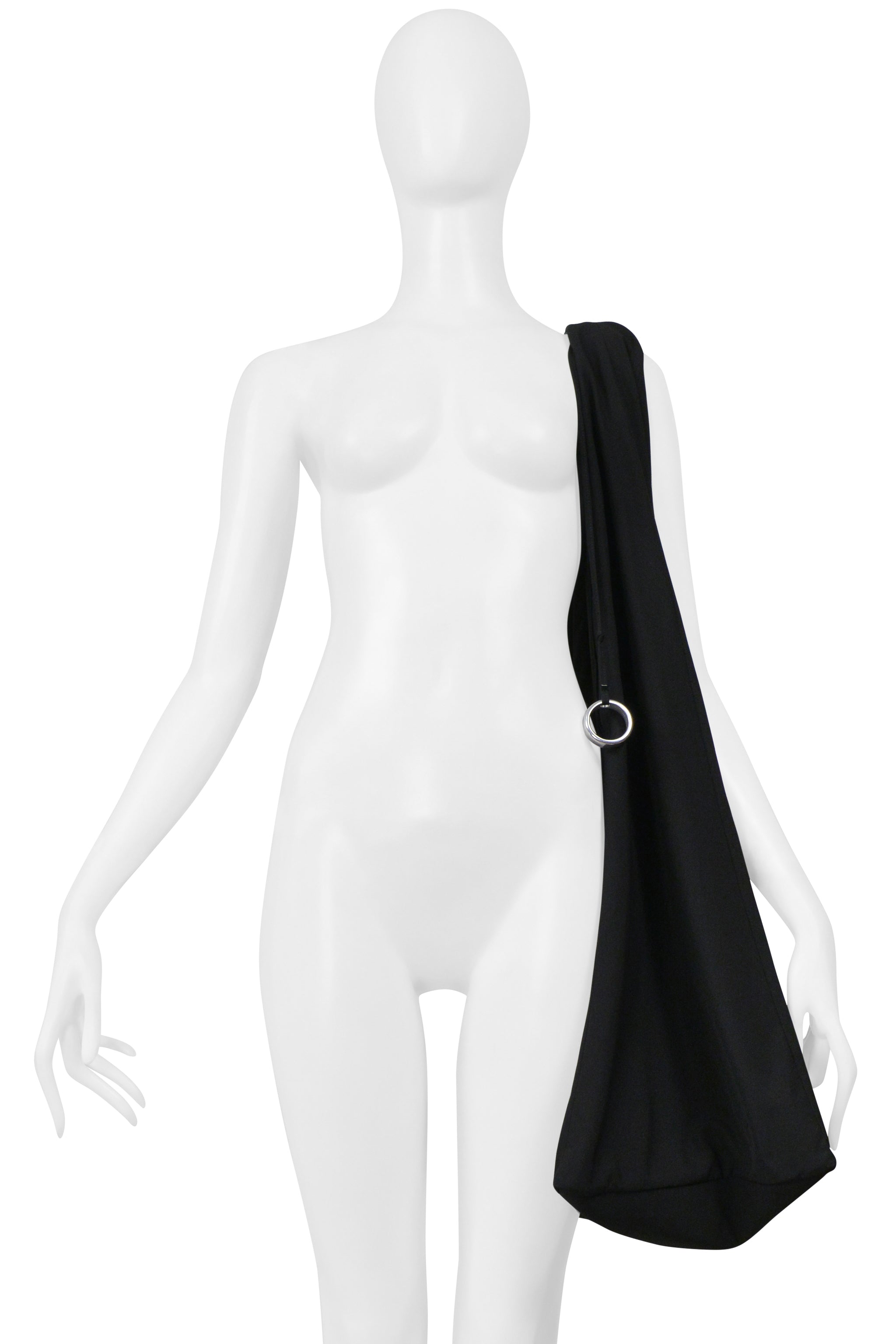 YOHJI YAMAMOTO BLACK WOOL GABARDINE BAG 2001