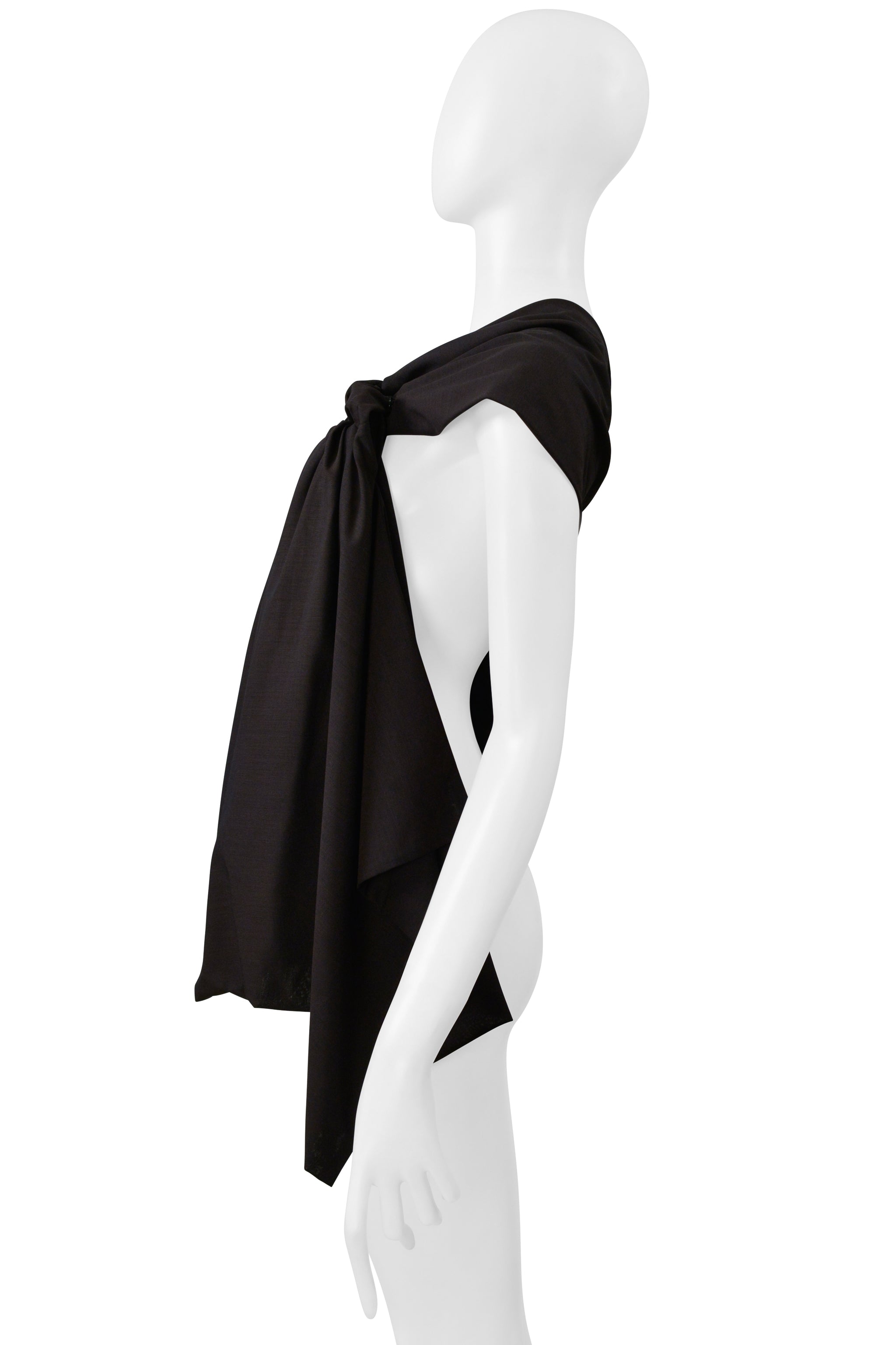 YOHJI YAMAMOTO BLACK ONE SHOULDER TOP WITH SHOULDER BAG 2001