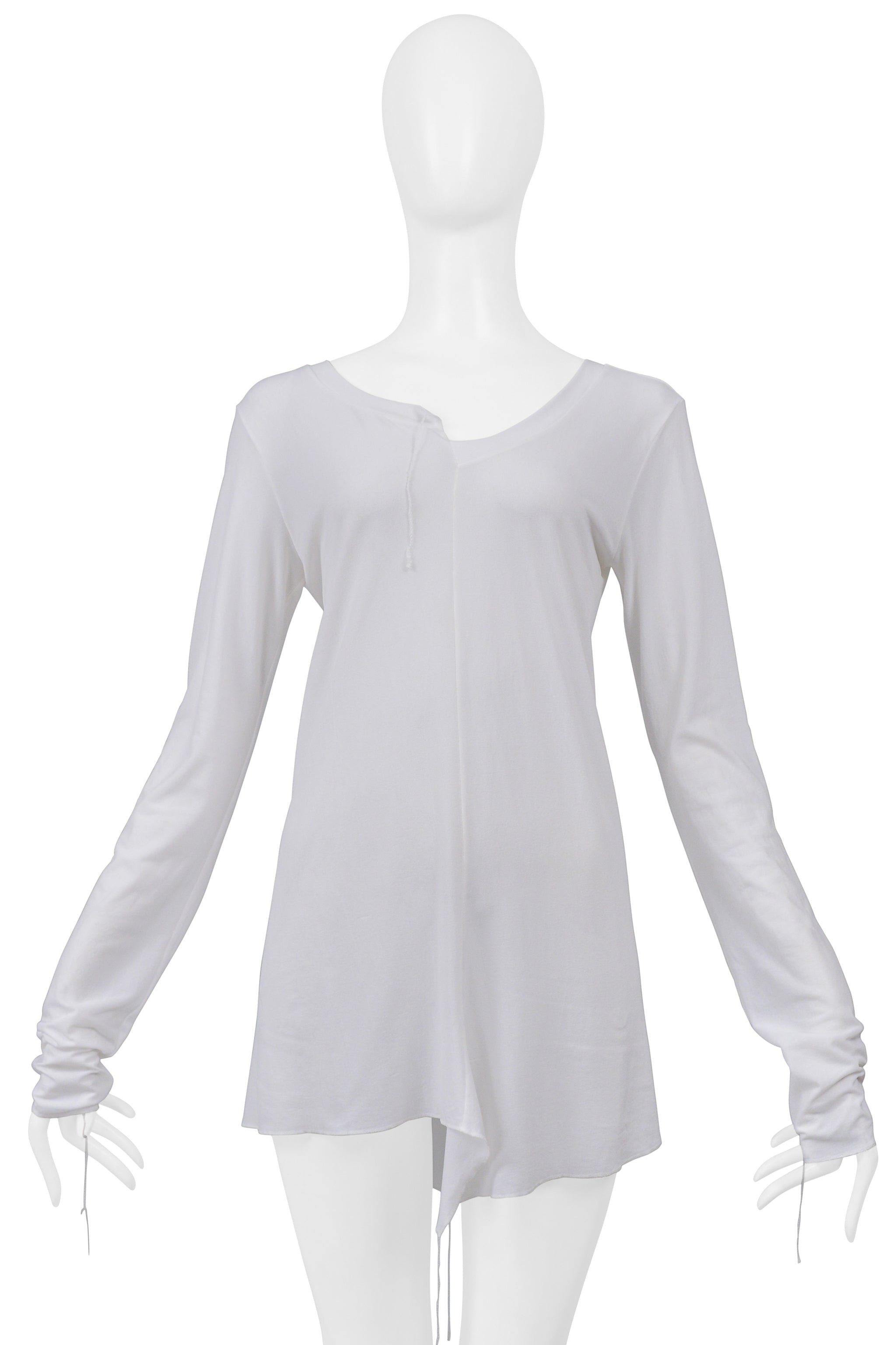 YOHJI YAMAMOTO WHITE LONG SLEEVE JERSEY T-SHIRT TOP 2004-05