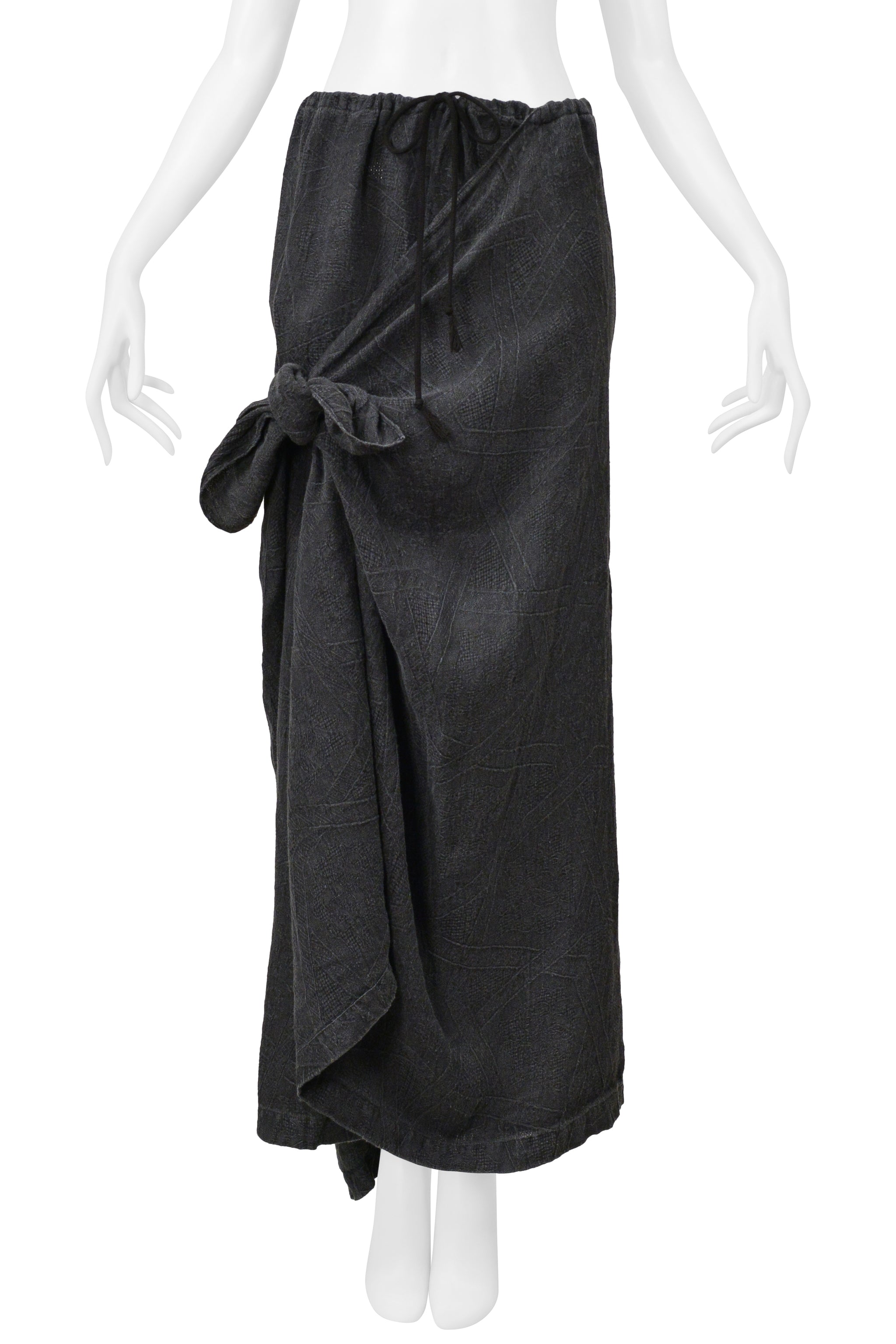 YOHJI YAMAMOTO GRAY LINEN JACKET AND SKIRT ENSEMBLE 2004