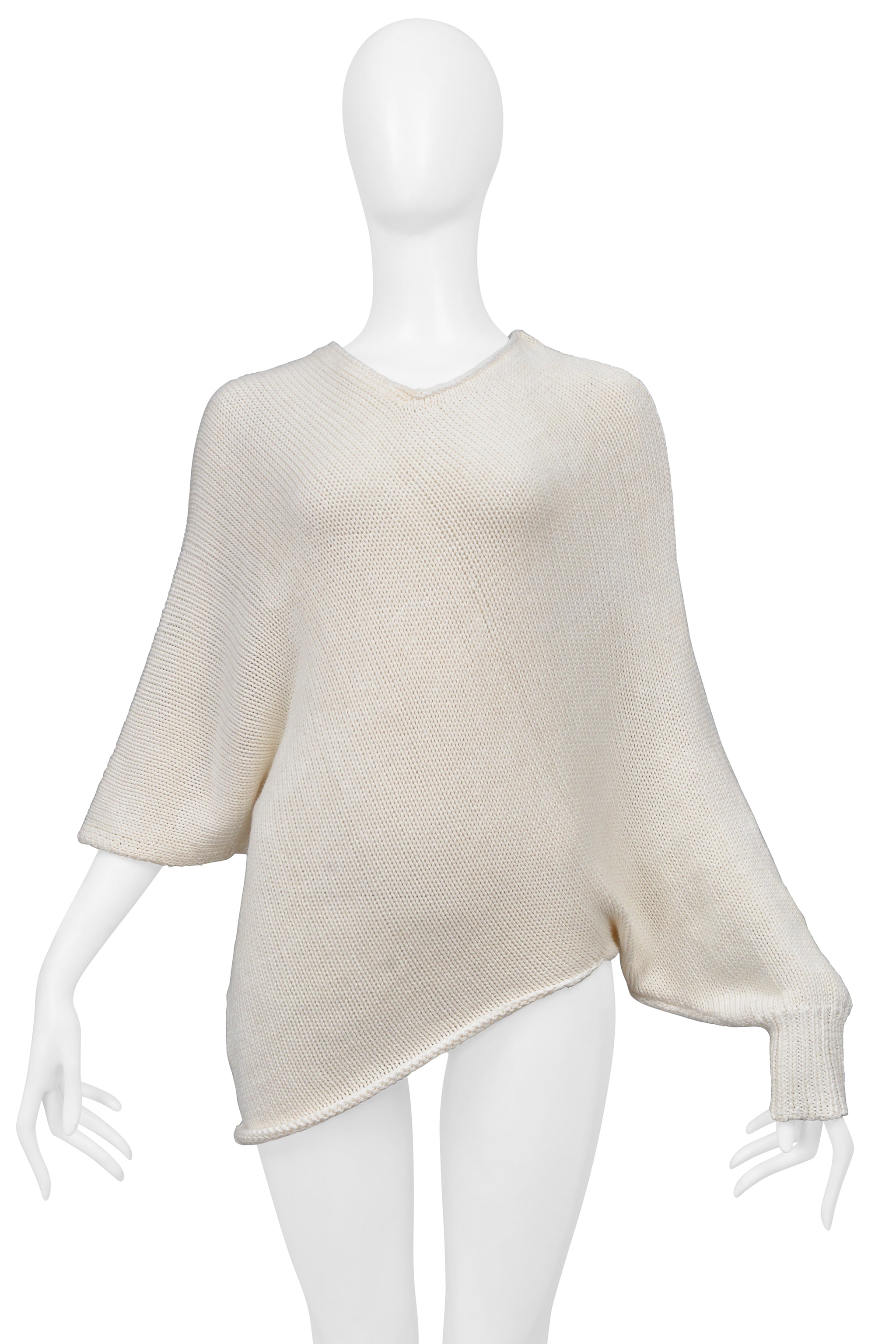YOHJI YAMAMOTO OFF WHITE ASYMMETRICAL SWEATER 2005