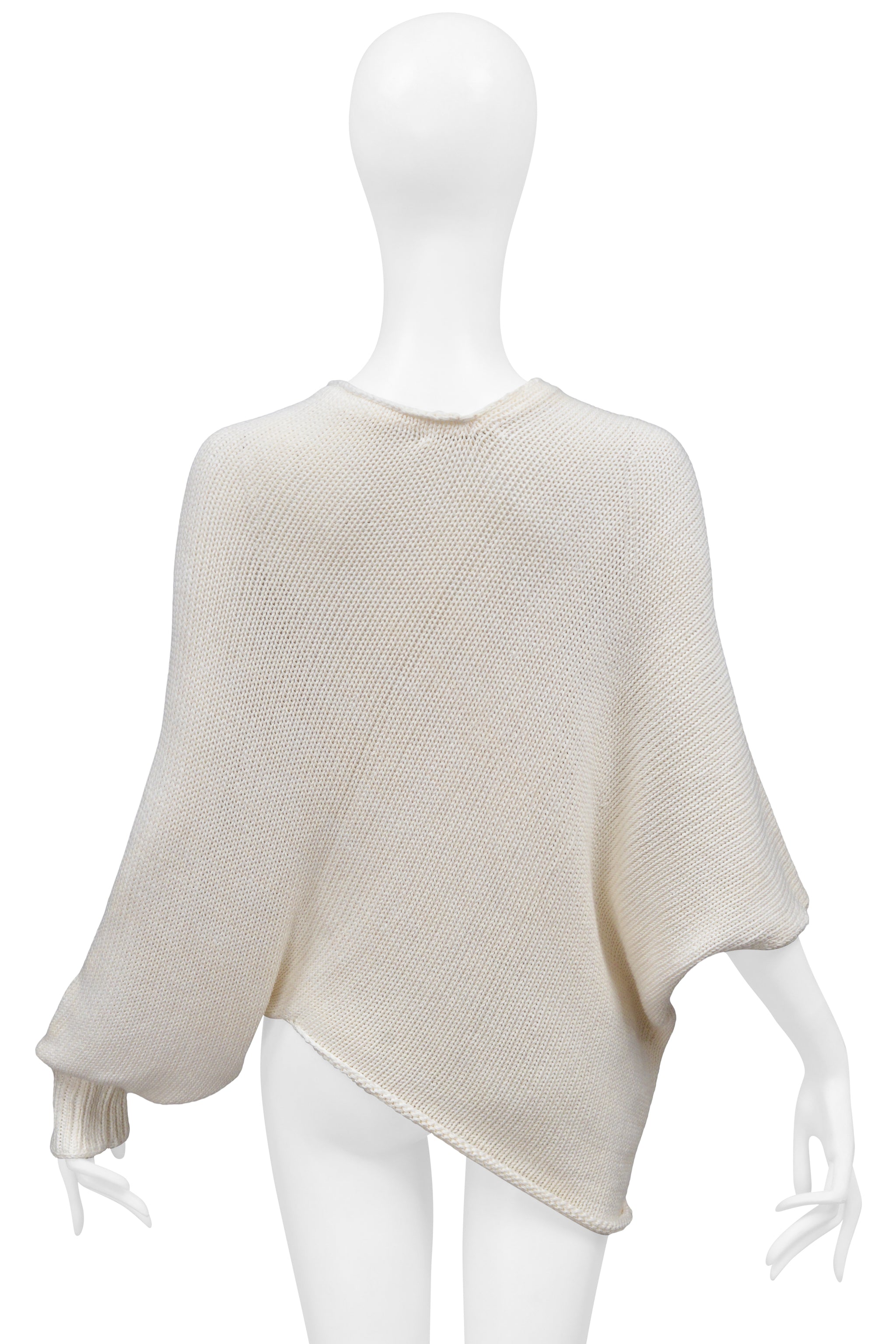 YOHJI YAMAMOTO OFF WHITE ASYMMETRICAL SWEATER 2005