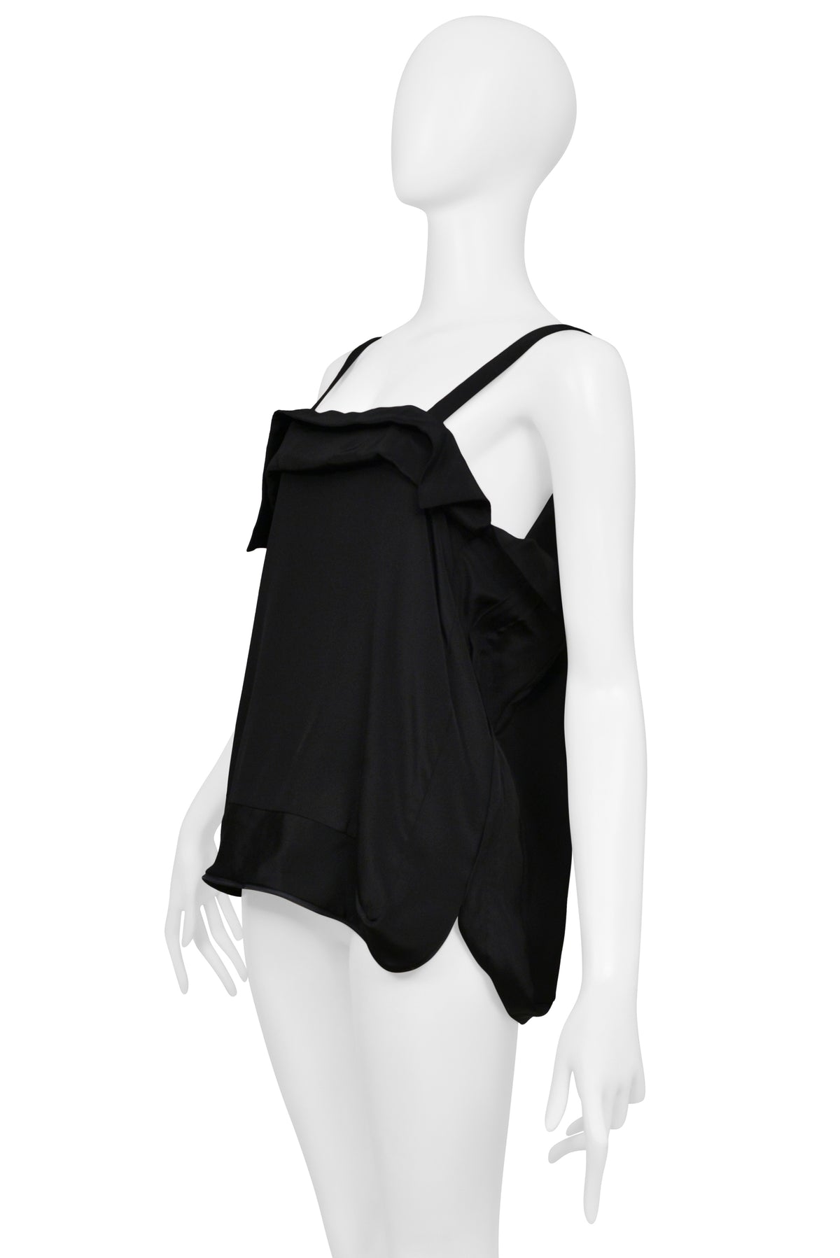 YOHJI YAMAMOTO BLACK SILK BAG TOP