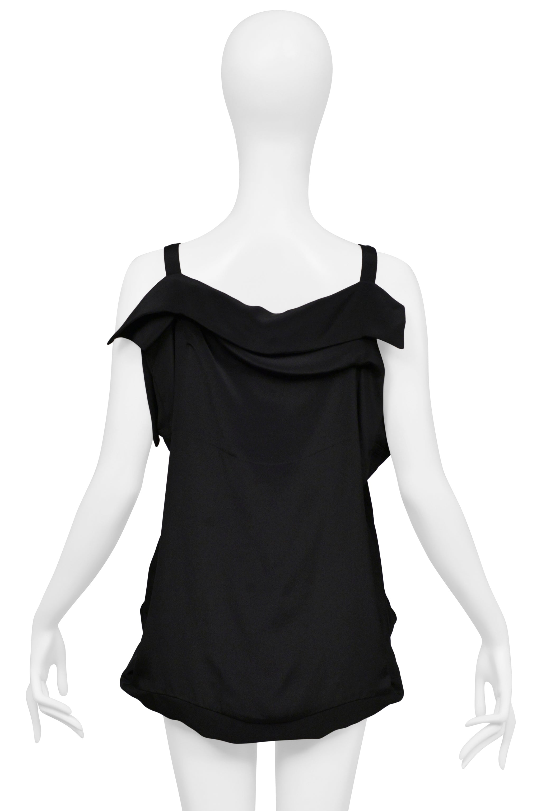 YOHJI YAMAMOTO BLACK SILK BAG TOP