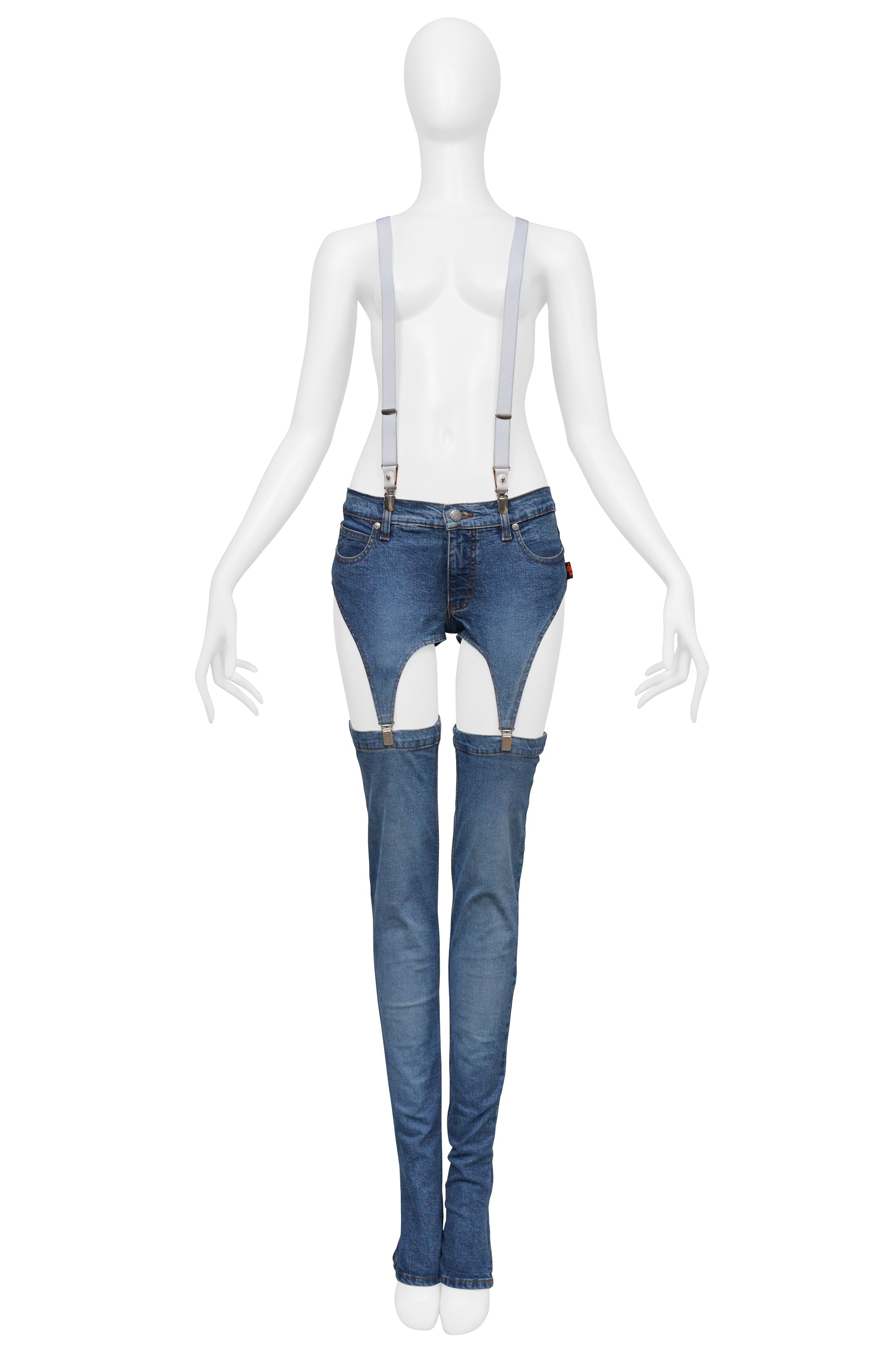YOHJI YAMAMOTO WHITE 2 WAY SUSPENDERS