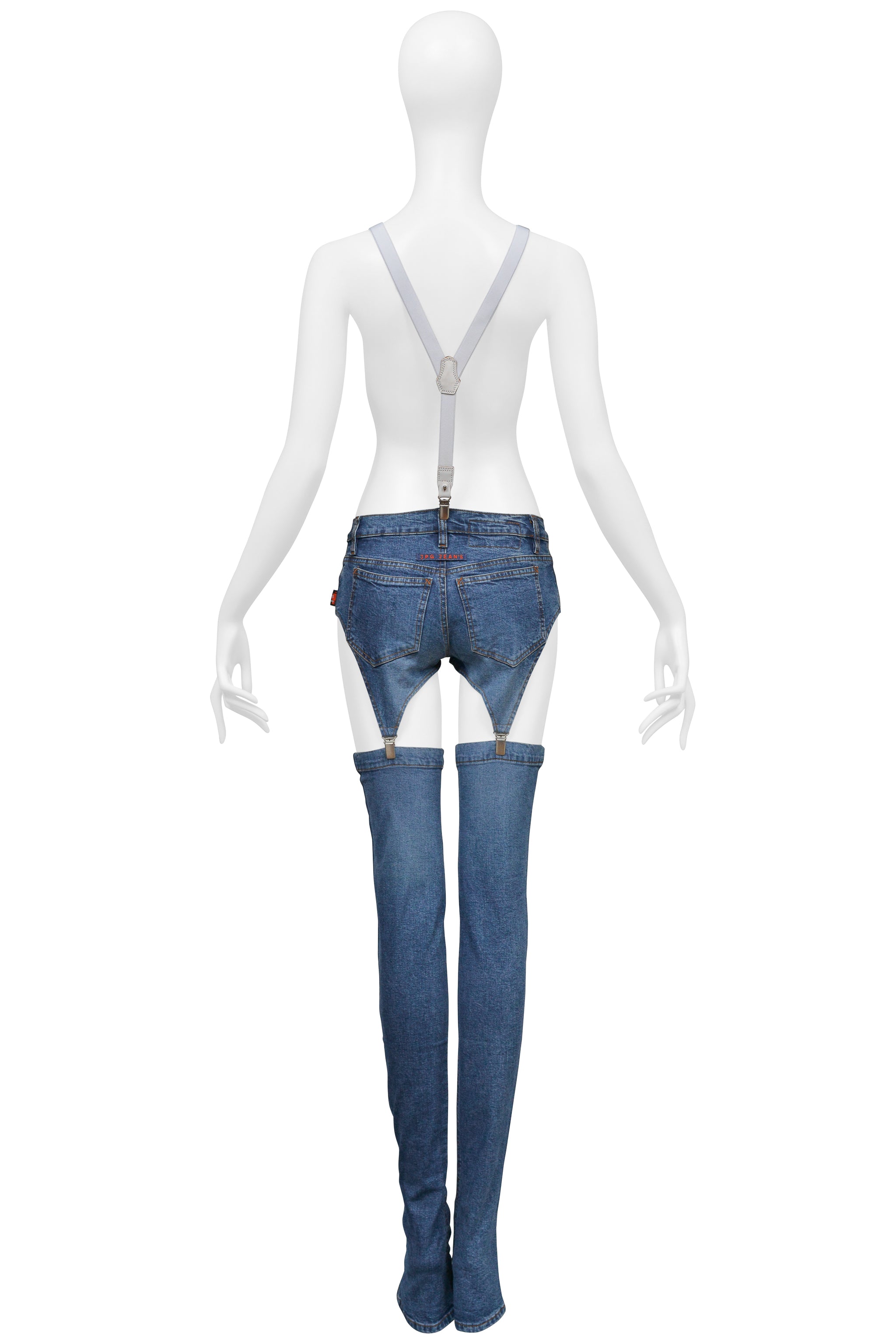 YOHJI YAMAMOTO WHITE 2 WAY SUSPENDERS