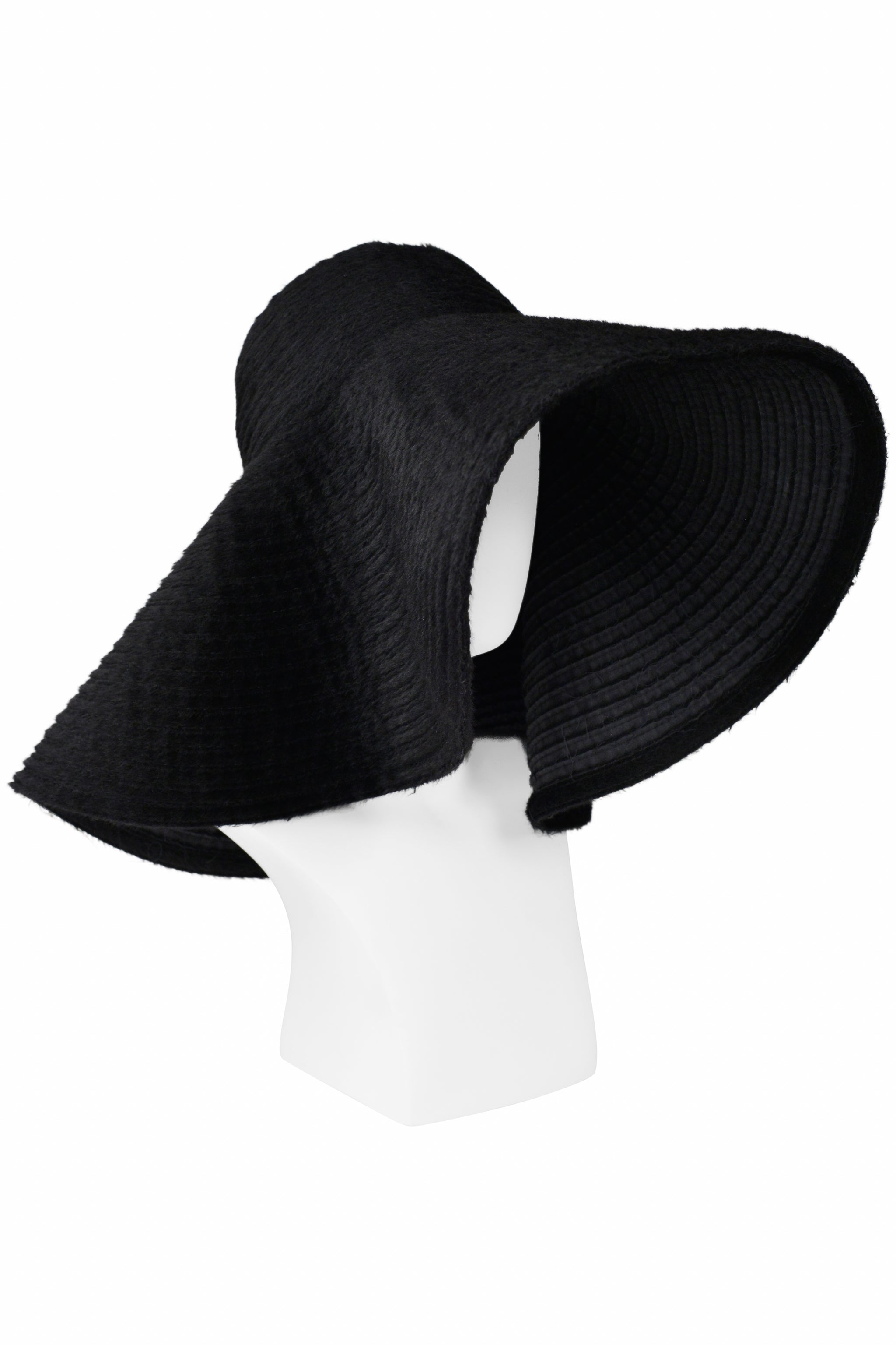 YVES SAINT LAURENT YSL BY STEFANO PILATI BLACK OVERSIZED HAT 2010