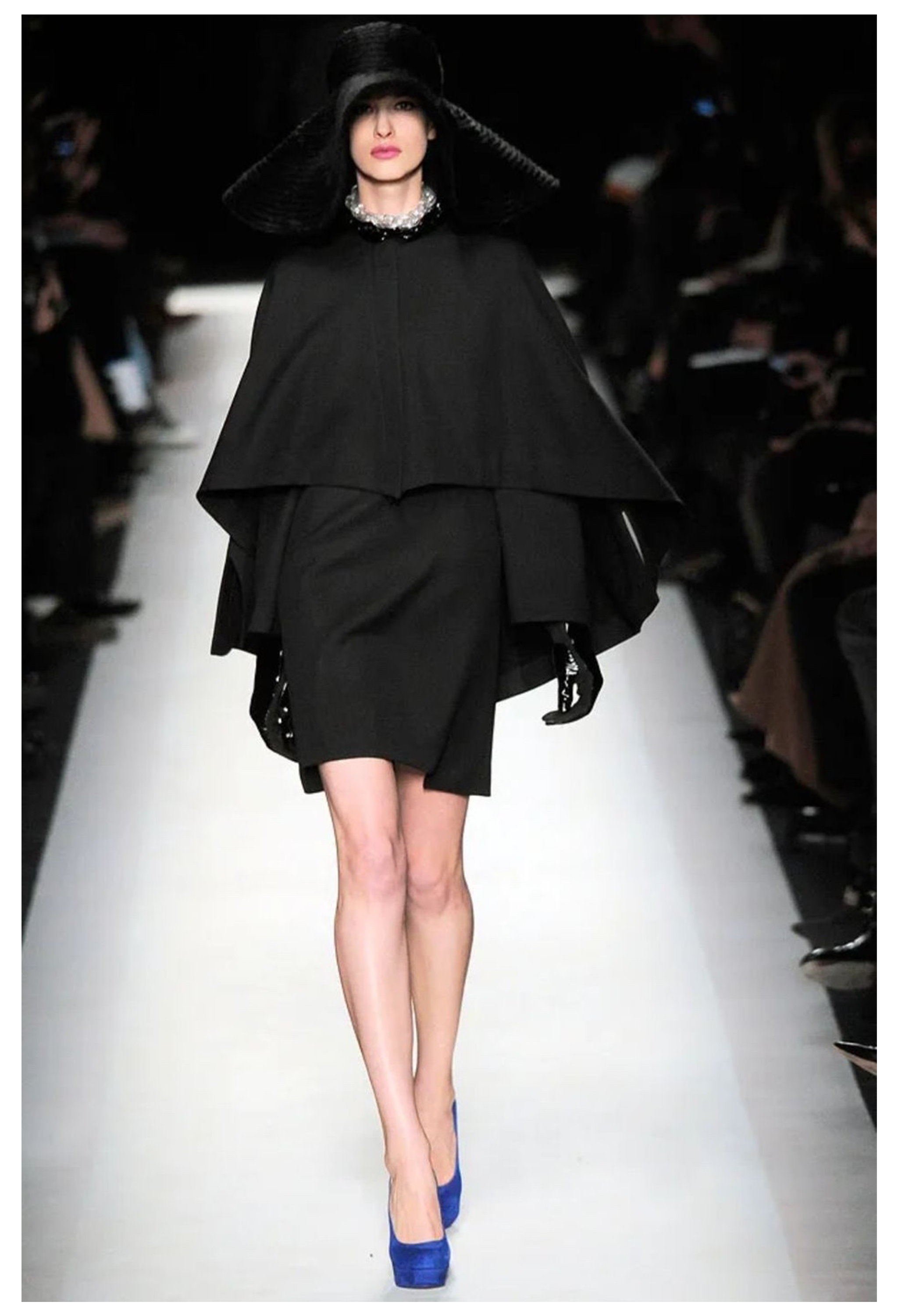 YVES SAINT LAURENT YSL BY STEFANO PILATI BLACK OVERSIZED HAT 2010