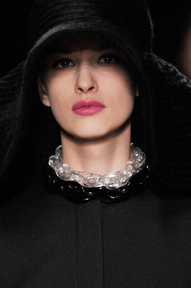 YVES SAINT LAURENT YSL BY STEFANO PILATI BLACK OVERSIZED HAT 2010