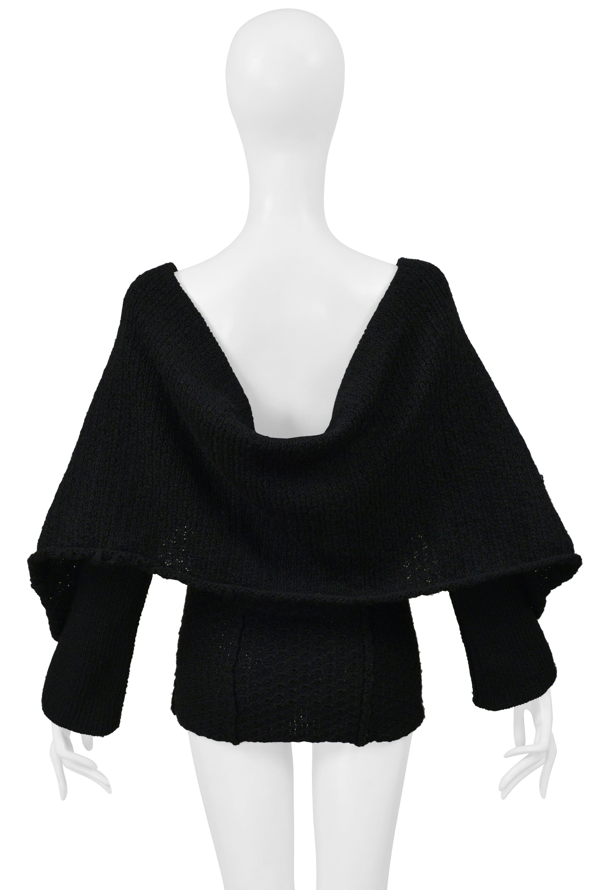 Y'S BY YOHJI YAMAMOTO BLACK SHAVED WOOL CARDIGAN W SAEFTY PIN 2001