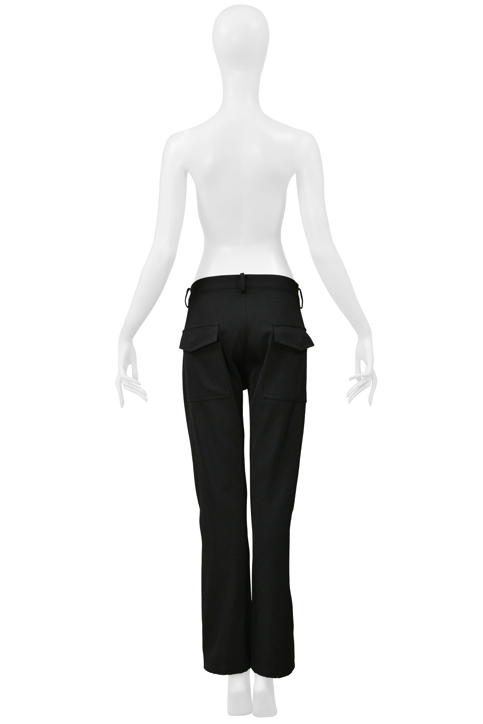 Y’S 2004–05 BY YOHJI YAMAMOTO BLACK PANTS WITH ZIPPERS & SNAP POCKETS