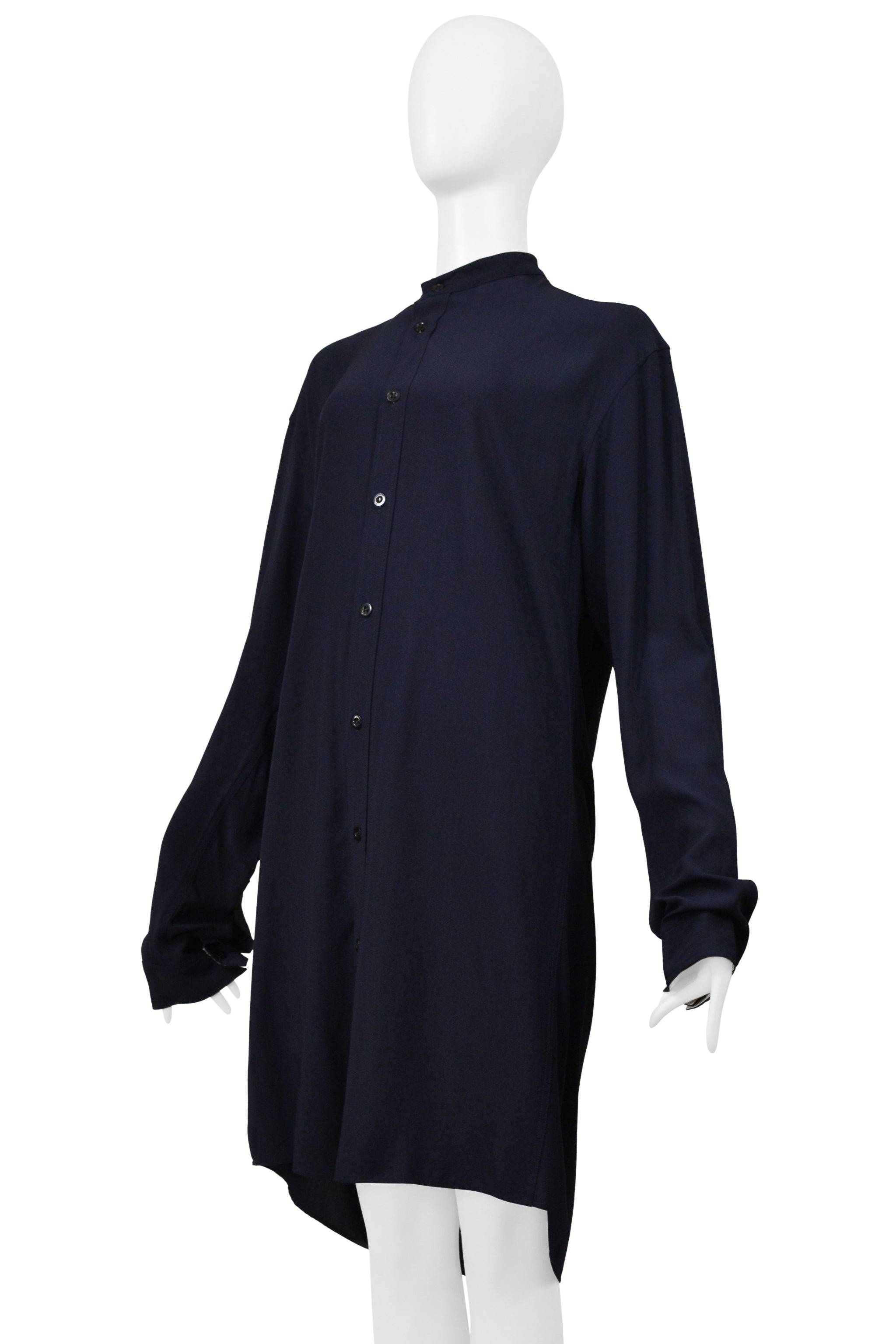 Y'S BY YOHJI NAVY BLUE OVERSIZED SHIRT 2004