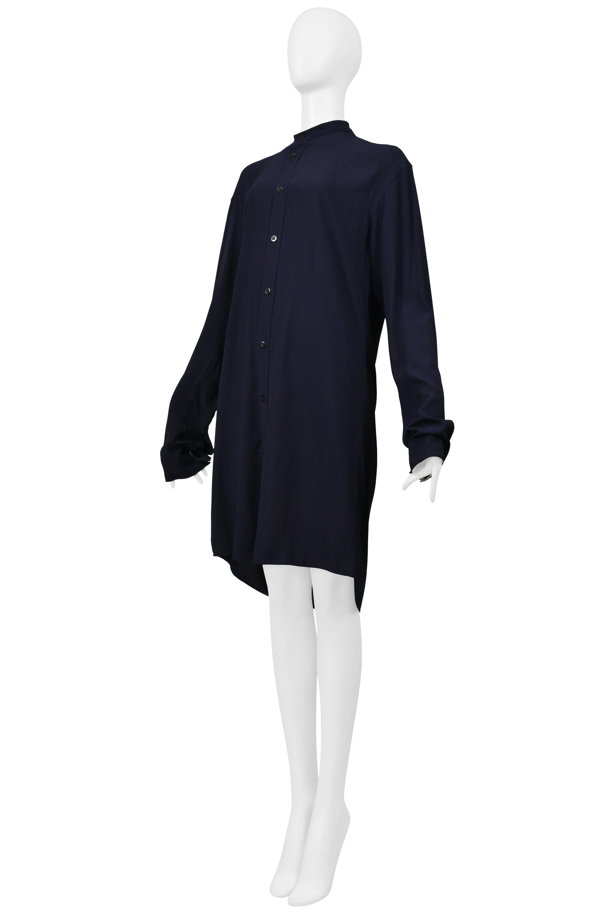 Y'S BY YOHJI NAVY BLUE OVERSIZED SHIRT 2004