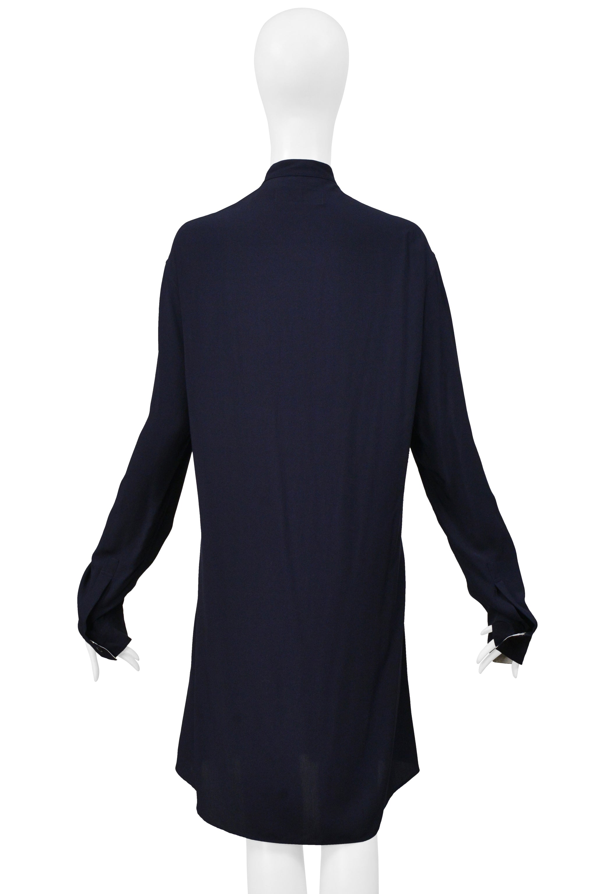 Y'S BY YOHJI NAVY BLUE OVERSIZED SHIRT 2004